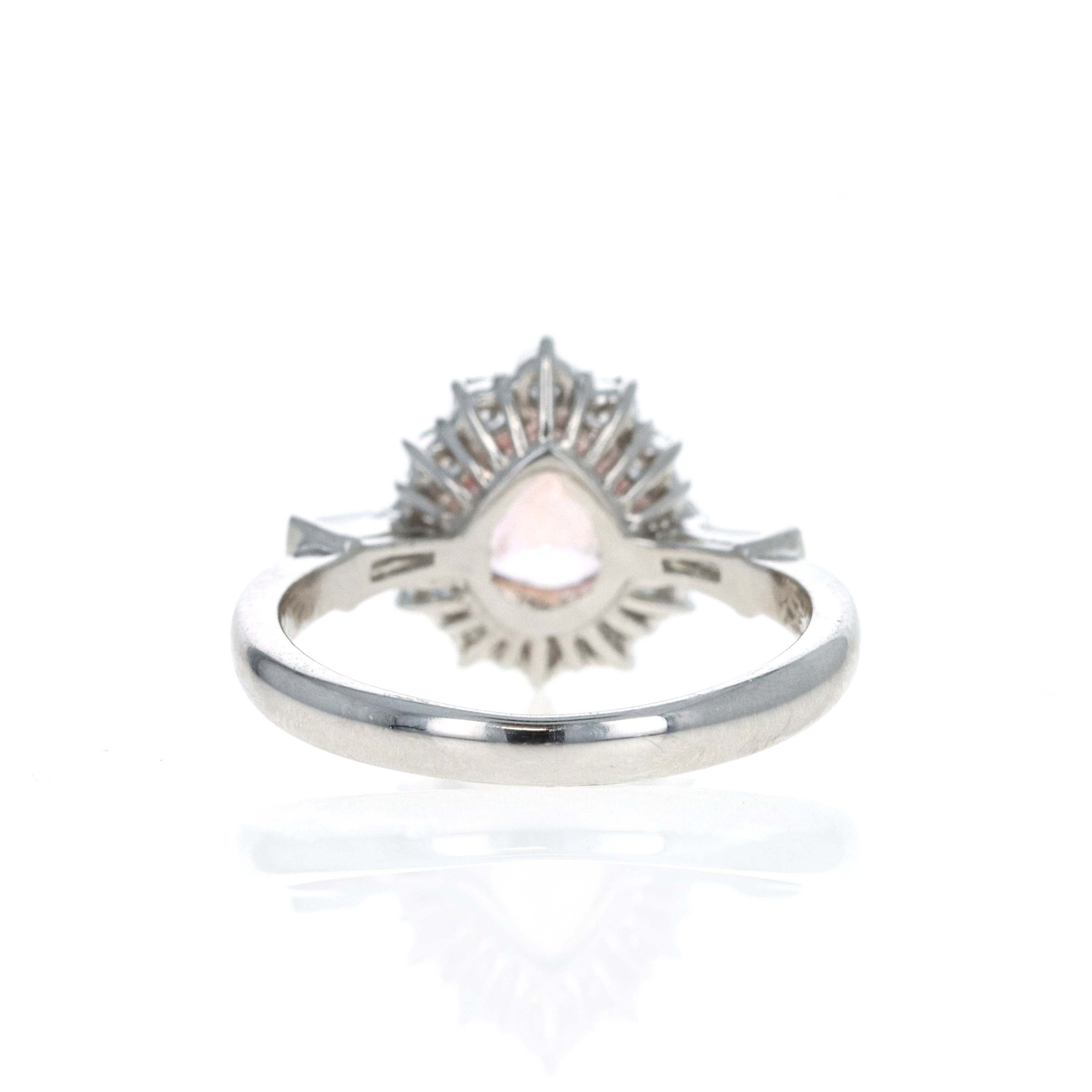 Platinum 1.56 Carat Pear Pinkish Orange Padparadscha Sapphire - Queen May