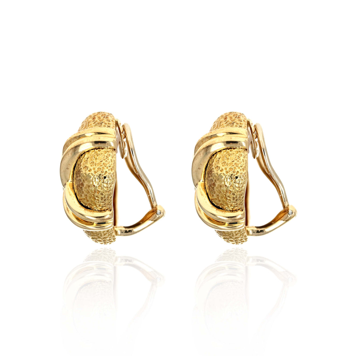 Valentin Magro 18K Yellow Gold Cross Strapped Clip On Earrings