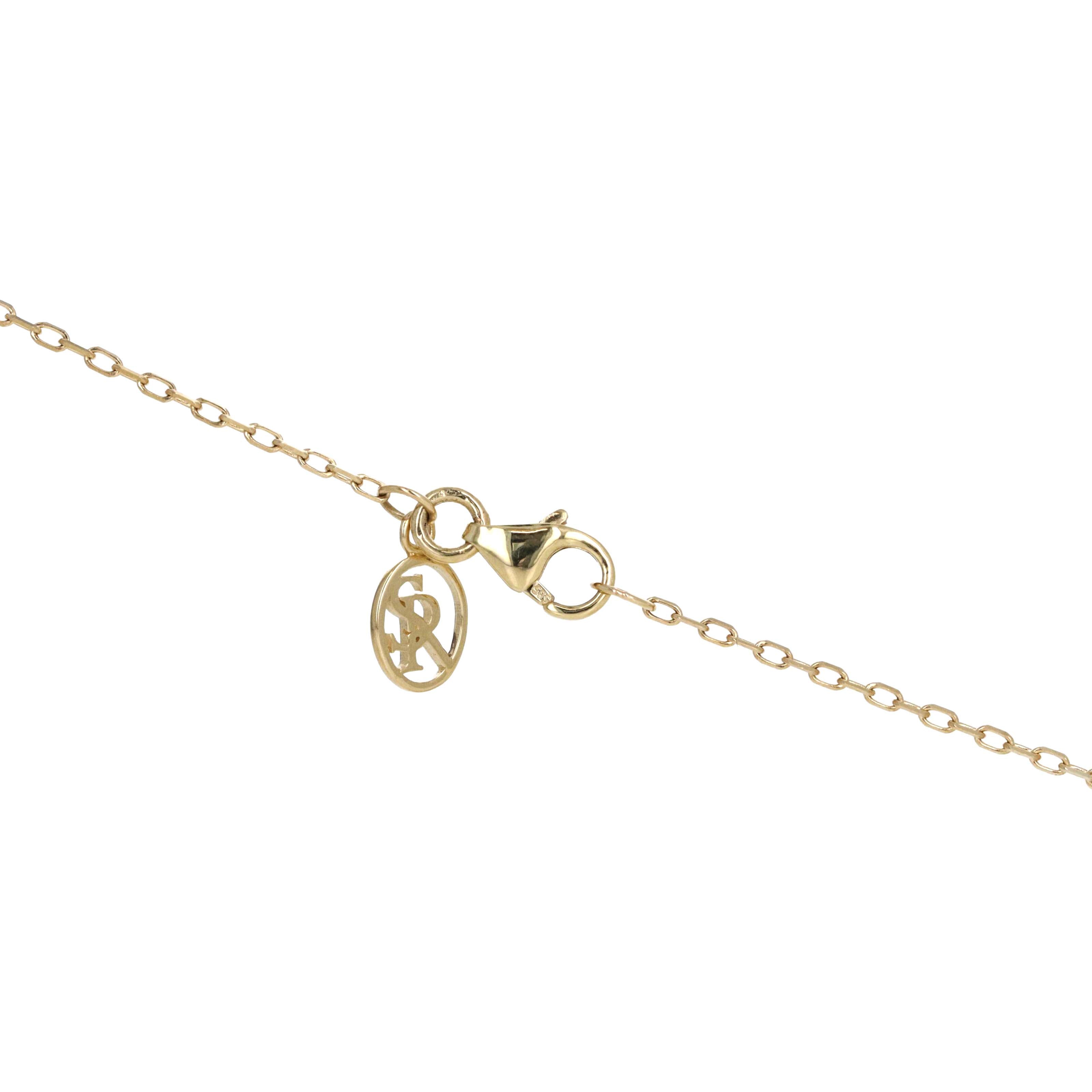 Lab Grown Solitaire Diamond Round Bezel Necklace Yellow Gold - Queen May