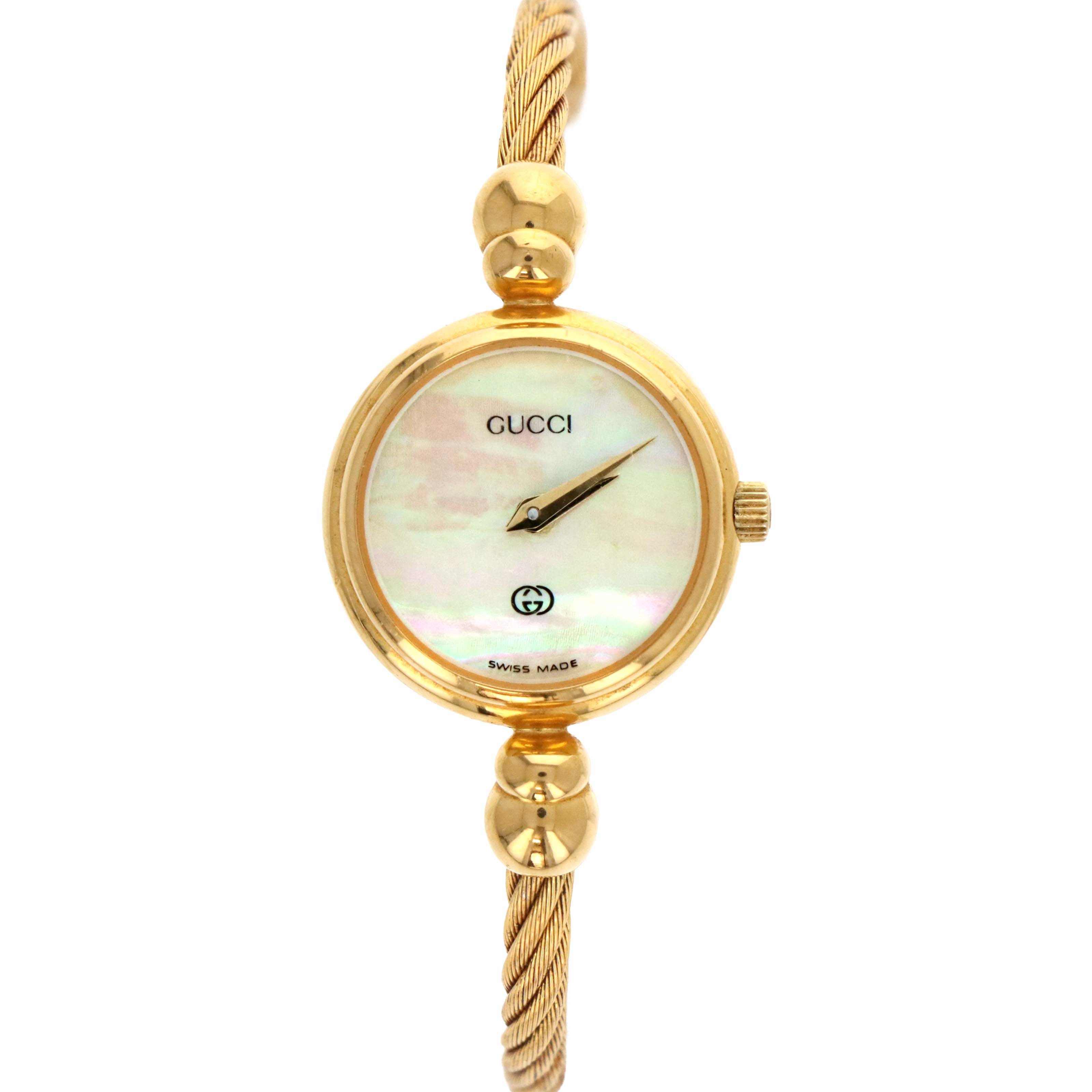 Gucci 20mm Mother Of Pearl Rope Bangle Watch - Queen May