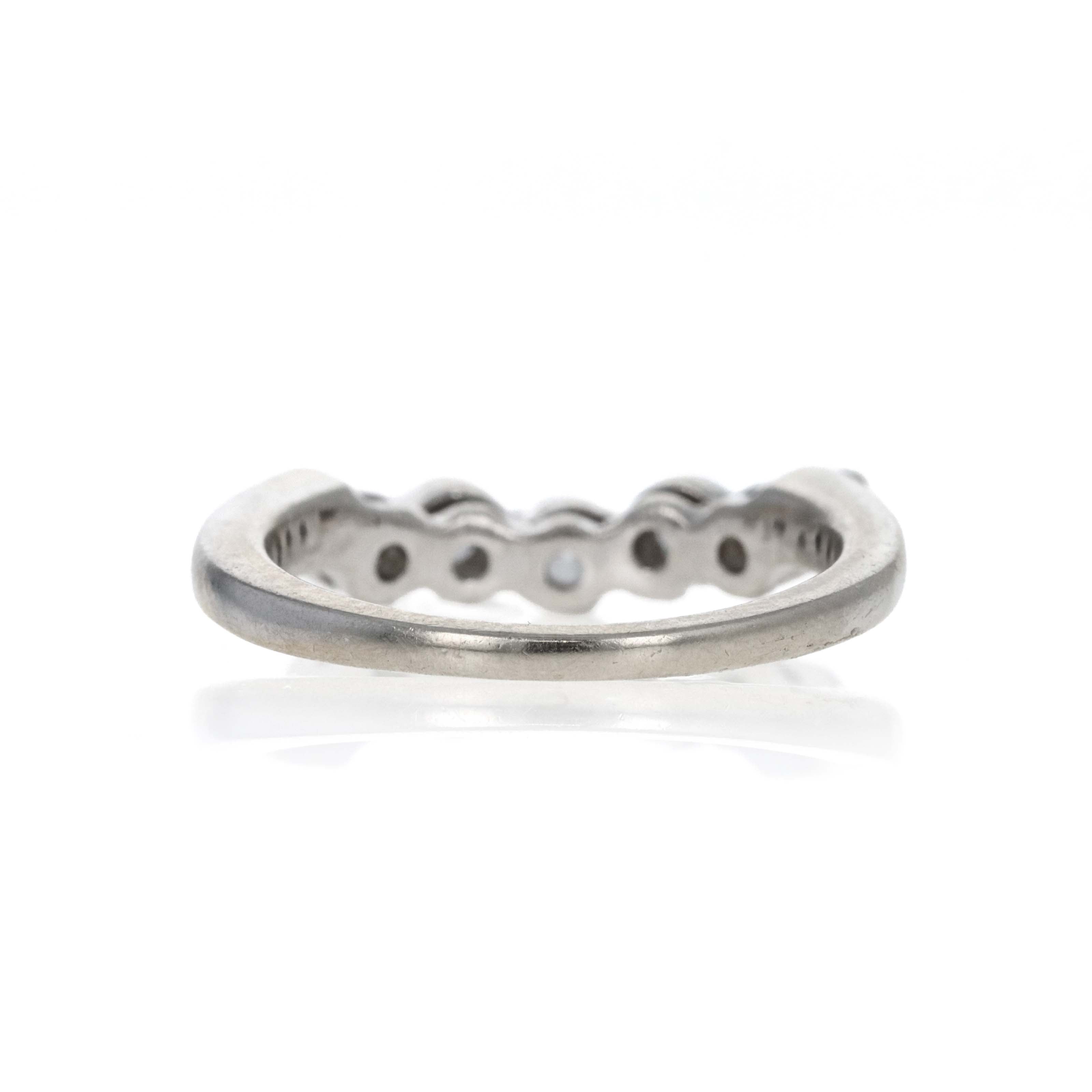14K White Gold 0.50 Carat Round Diamond Five Stone Band - Queen May