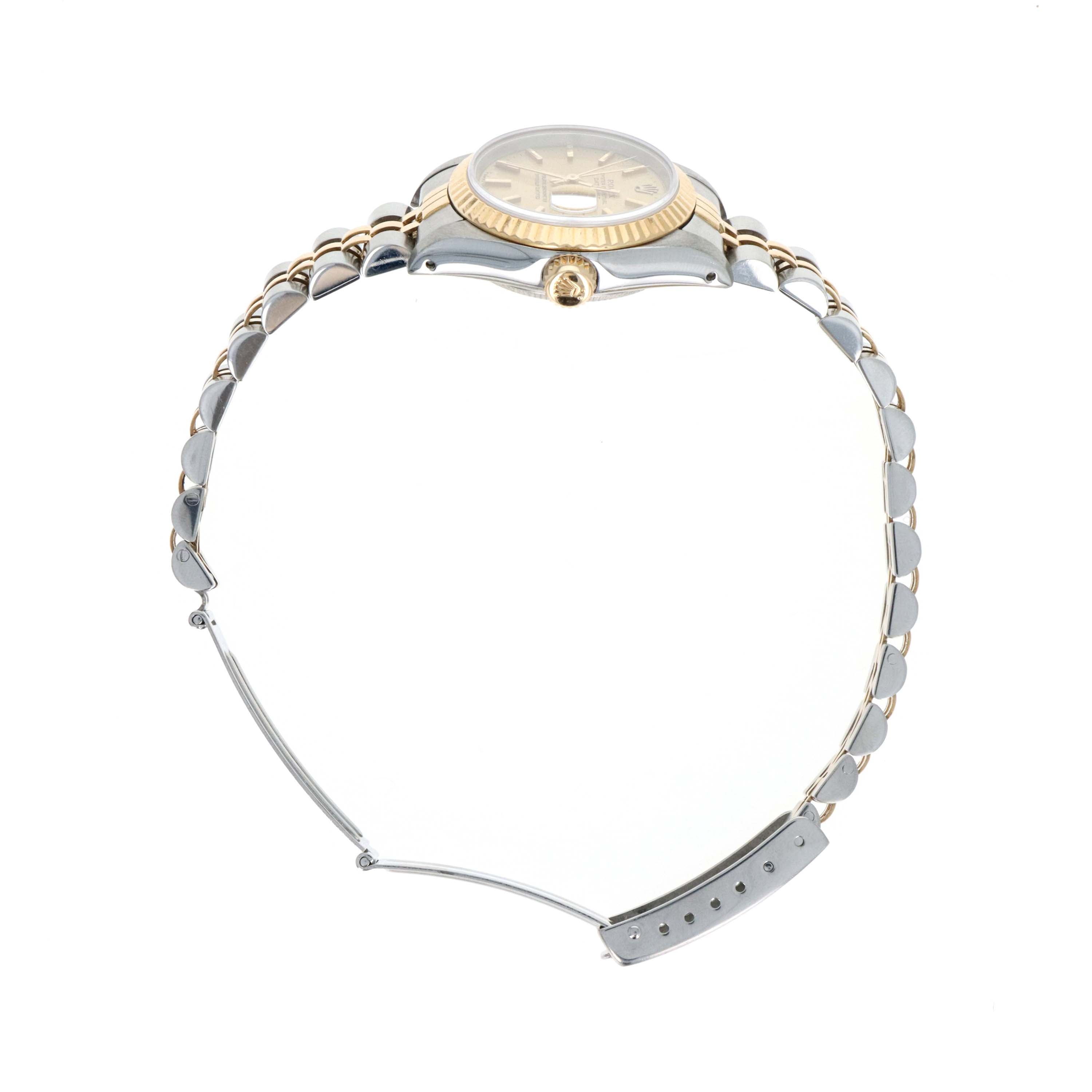 Rolex Datejust 26MM Model 69173 Champagne Stick Dial With Rolex Service Card - Queen May