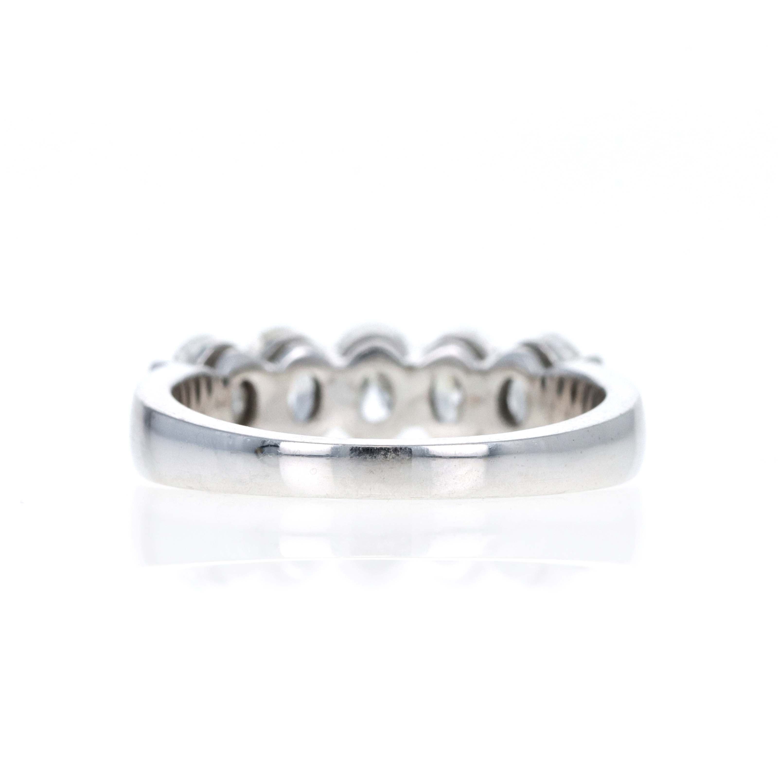 18K White Gold 1.52 Carat Oval Diamond Half Eternity Band