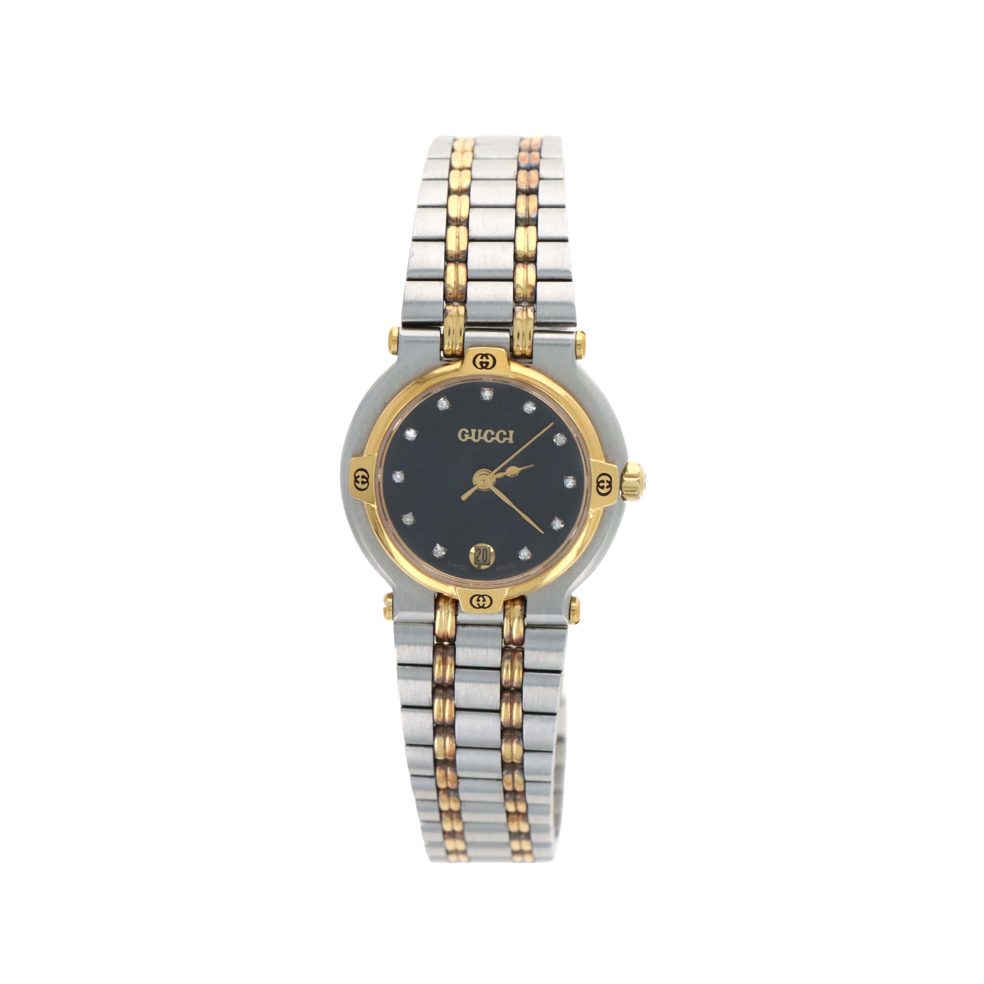 Vintage Gucci Date 9000L Two Tone Watch - Queen May