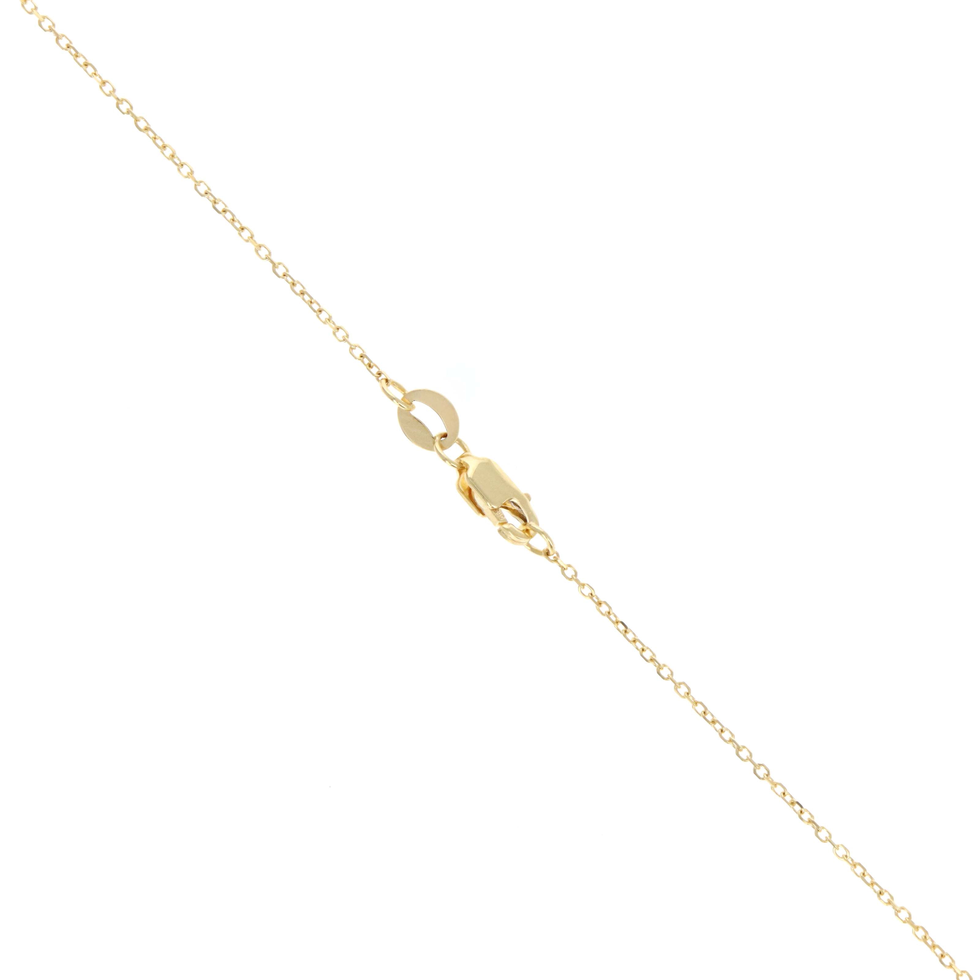 Platinum & 14K Yellow Gold 0.55 Carat Round Brilliant Diamond Five Stone Necklace