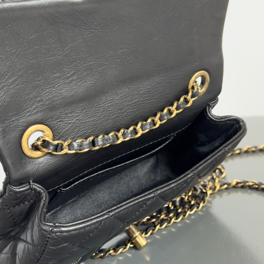 Limited Edition Chanel 2015 Calfskin Paris Dubai Coin Collector Extra Mini Flap Bag - Queen May