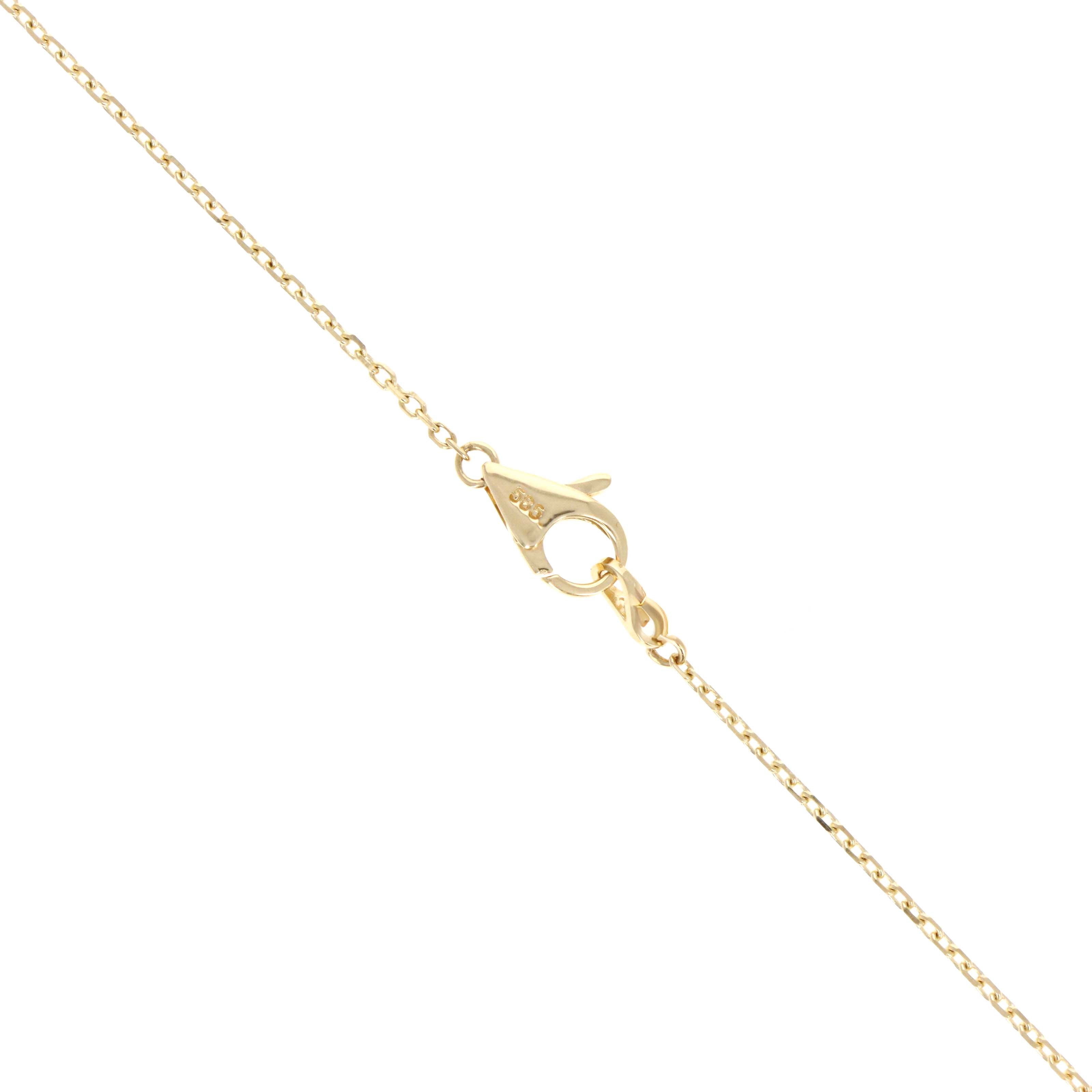 14K Yellow Gold 0.23 Carat Round Brilliant Diamond Station Necklace