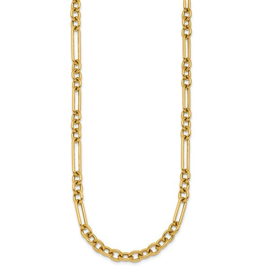 14K Gold Trombone Link Pocket Watch Style Chain - Queen May