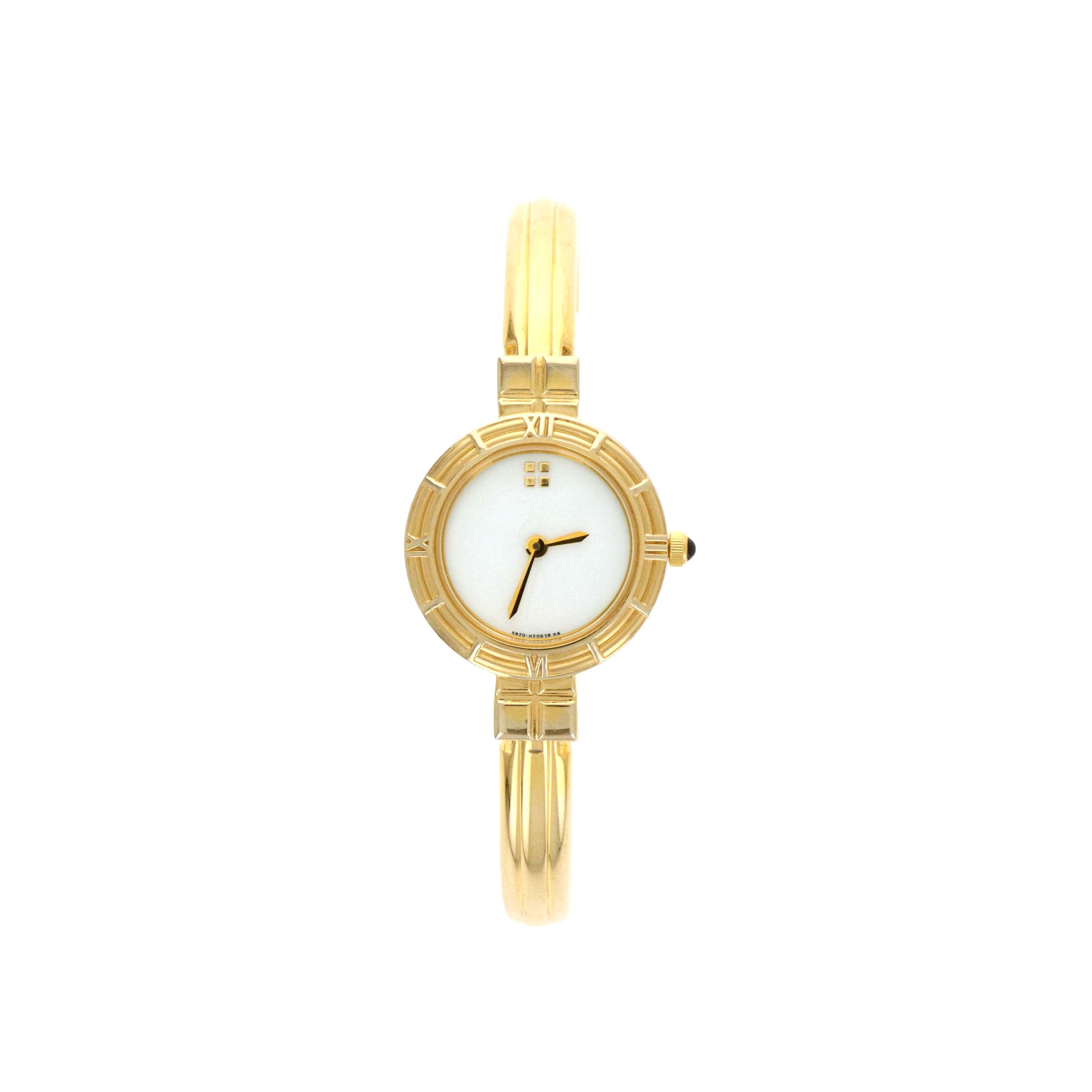 Yves Saint Laurent Bangle Watch Logo White Dial - Queen May