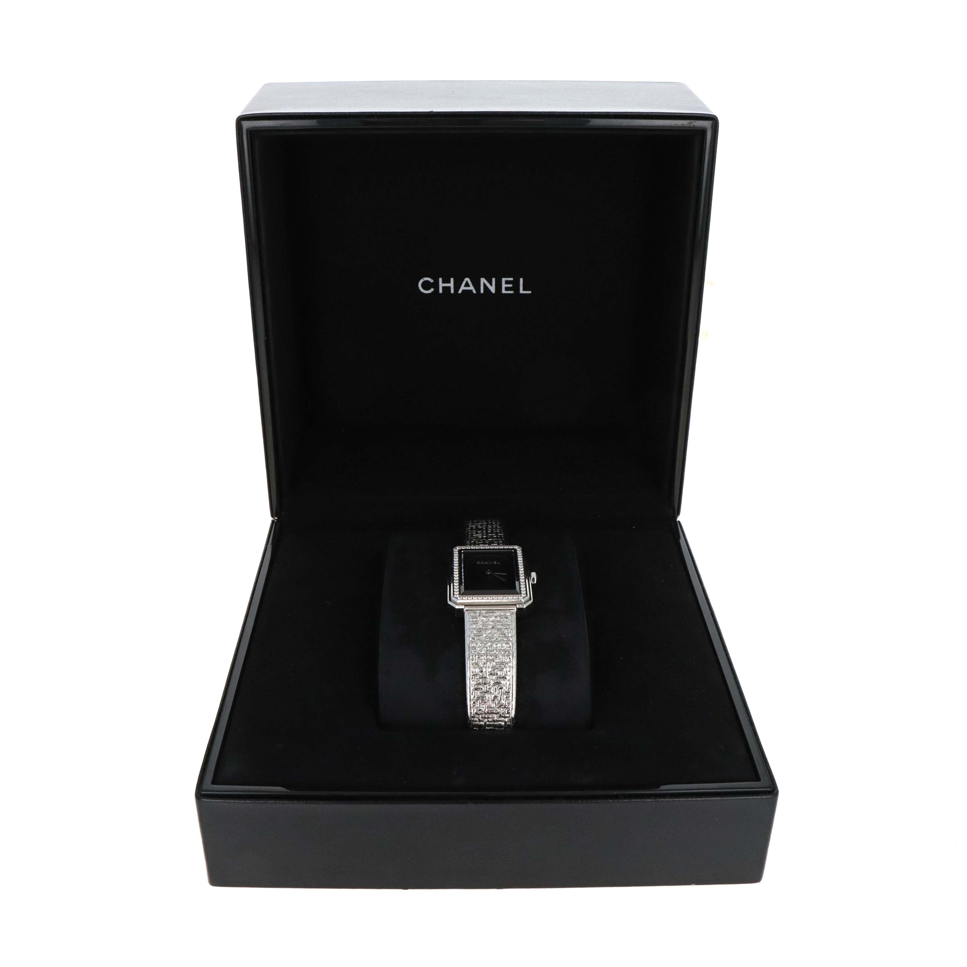 Chanel Tweed Boyfriend Watch Medium Stainless Steel With Diamonds - Queen May