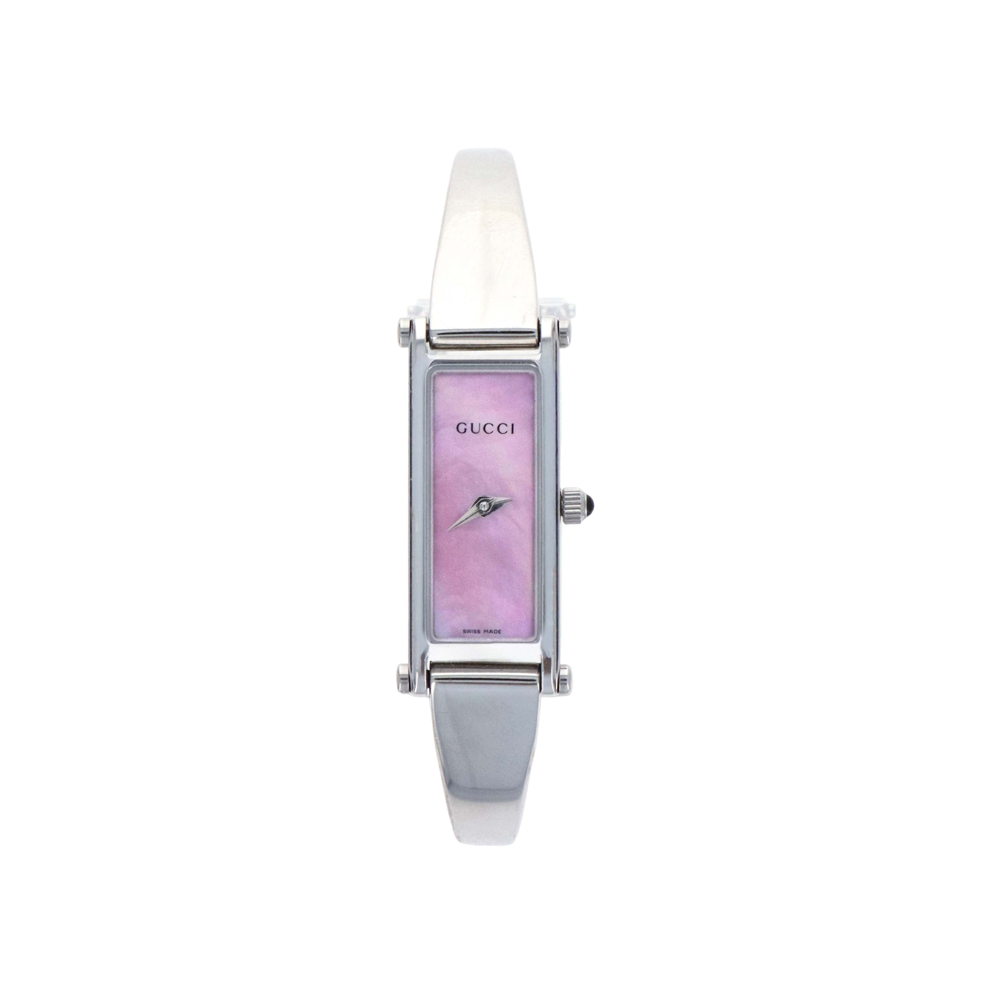 Gucci 1500L Pink Mother of Pearl Dial Horsebit Watch - Queen May