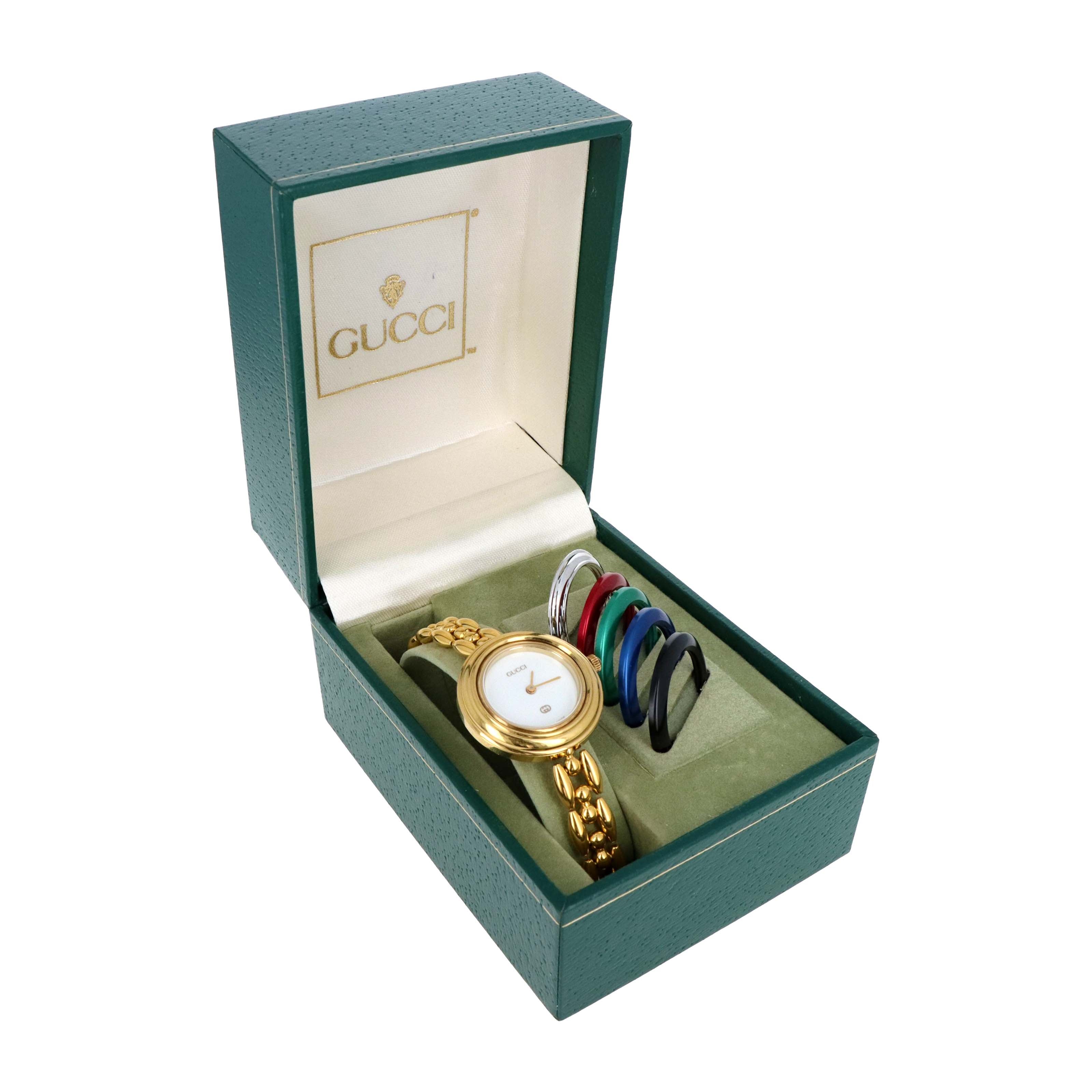 Vintage Gucci Interchangeable Bezel Watch Link Bracelet - Queen May
