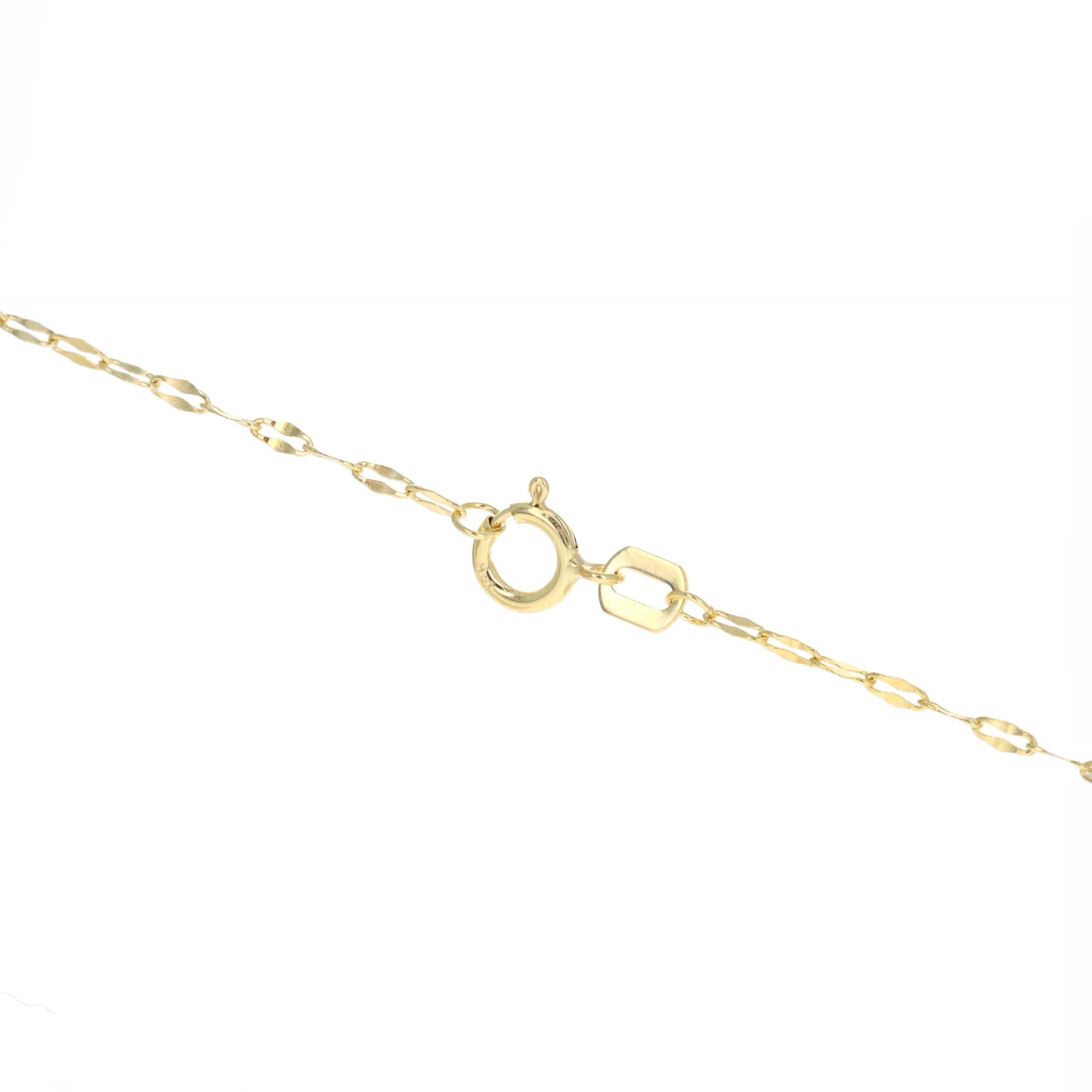 14K Yellow Gold 0.06 Carat Diamond Star Of David Enamel Pendant Necklace - Queen May