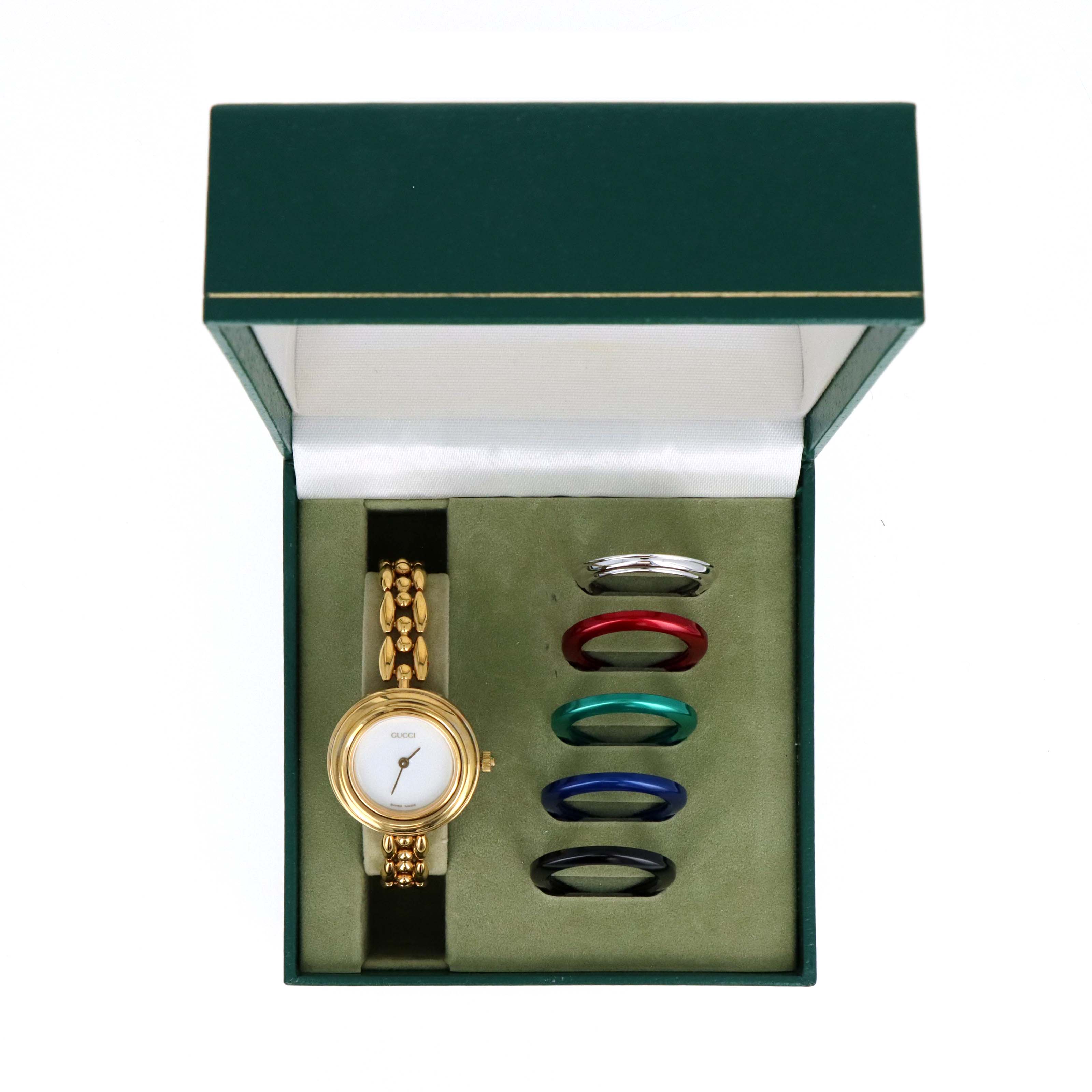 Vintage Gucci Interchangeable Bezel Watch Link Bracelet - Queen May