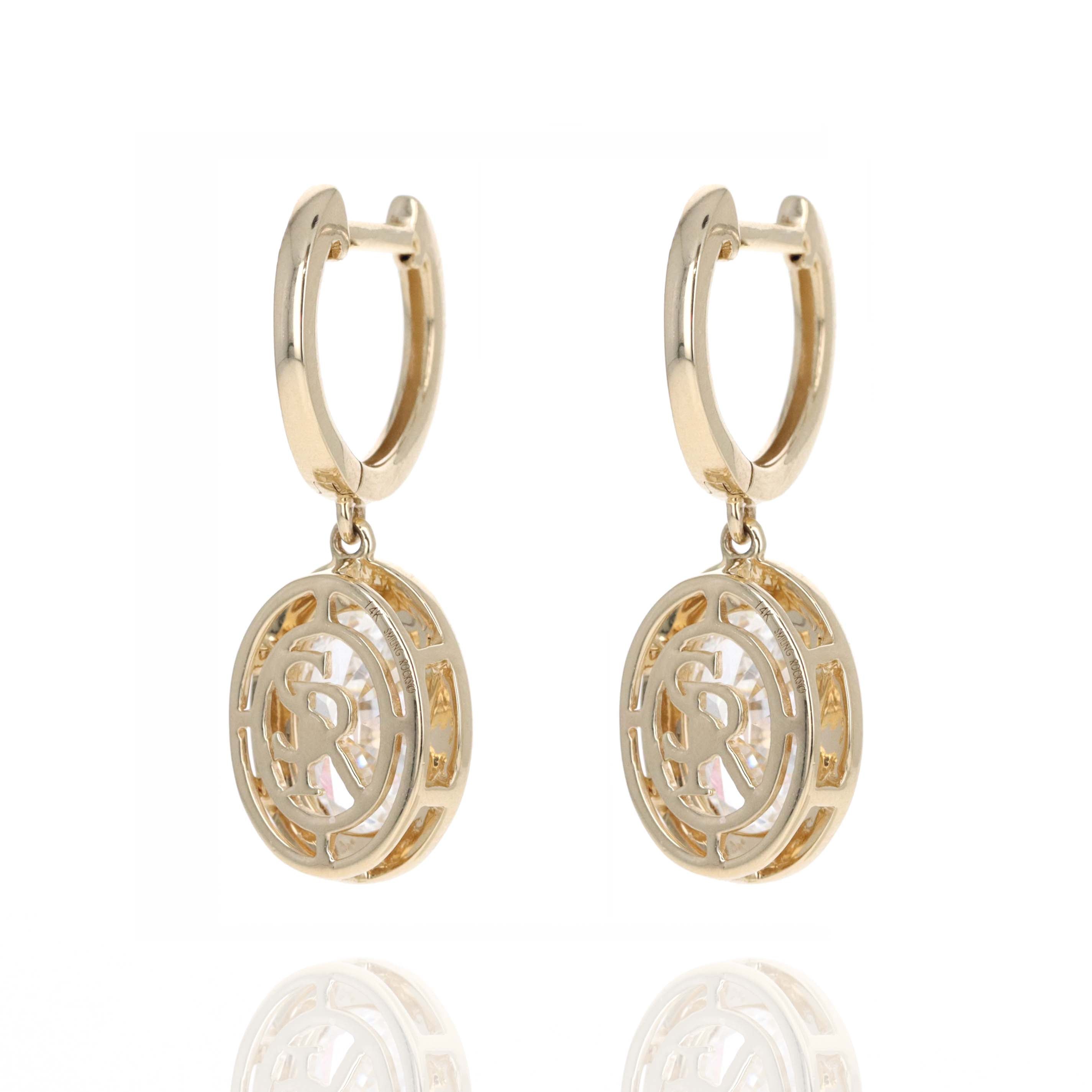 Lab Grown 3 Carat Diamond Oval Drop Earrings