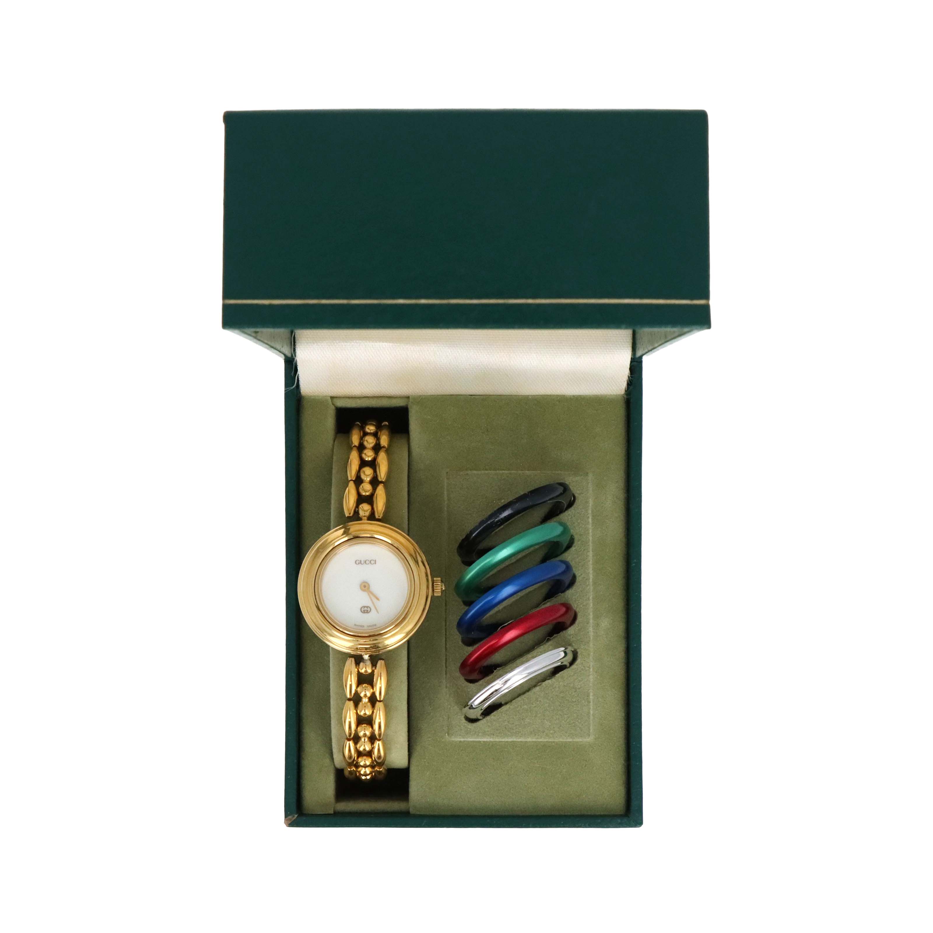 Vintage Gucci Interchangeable Bezel Link Watch - Queen May