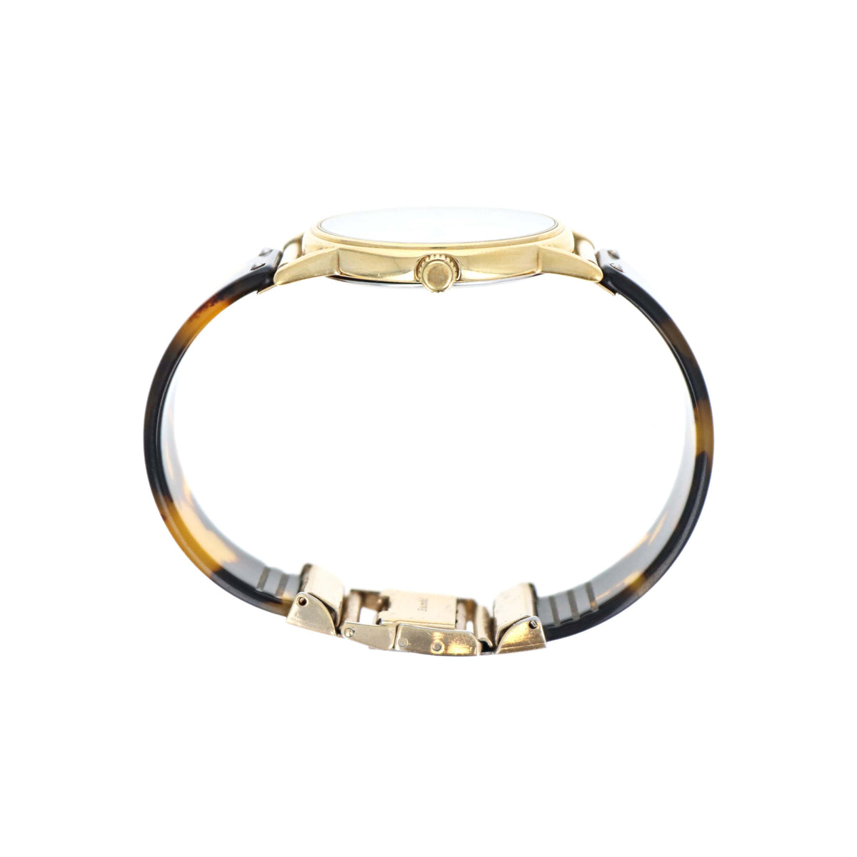 Rare Vintage Yves Saint Laurent Acrylic Tortoiseshell Bangle Watch - Queen May