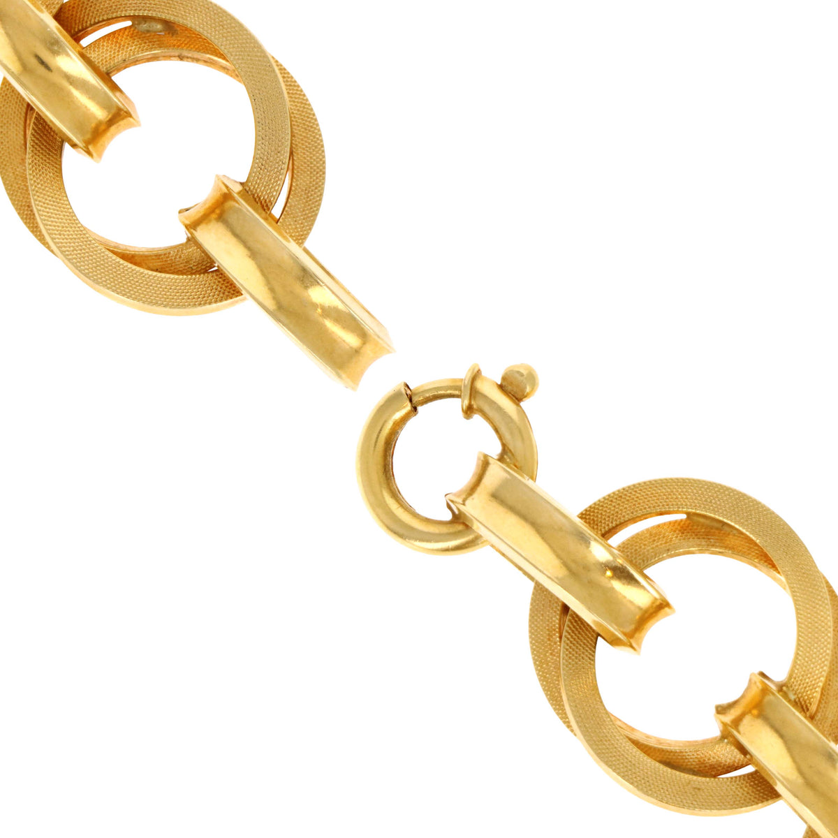 Vintage 18K Yellow Gold Circle Link Bracelet