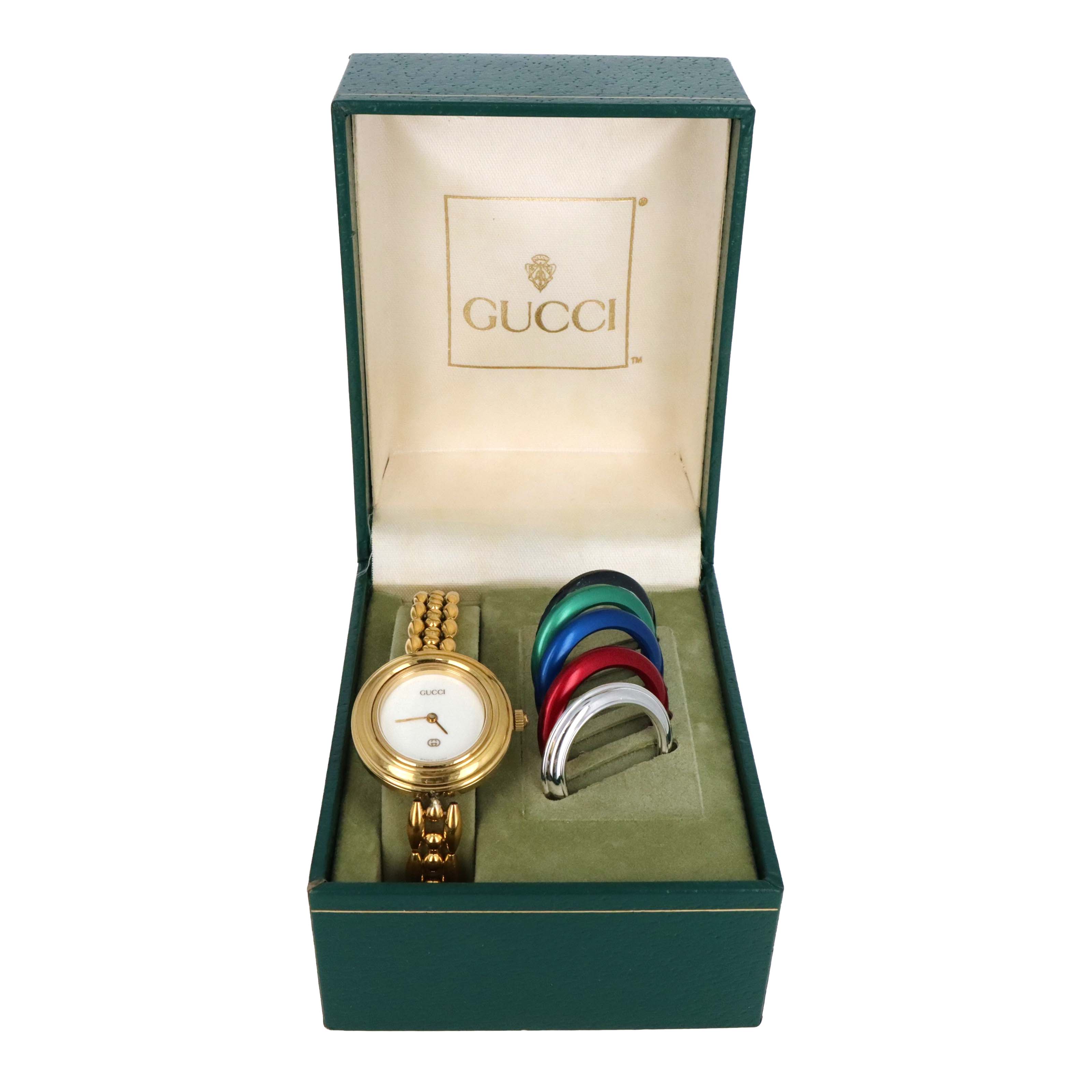 Vintage Gucci Interchangeable Bezel Link Watch - Queen May
