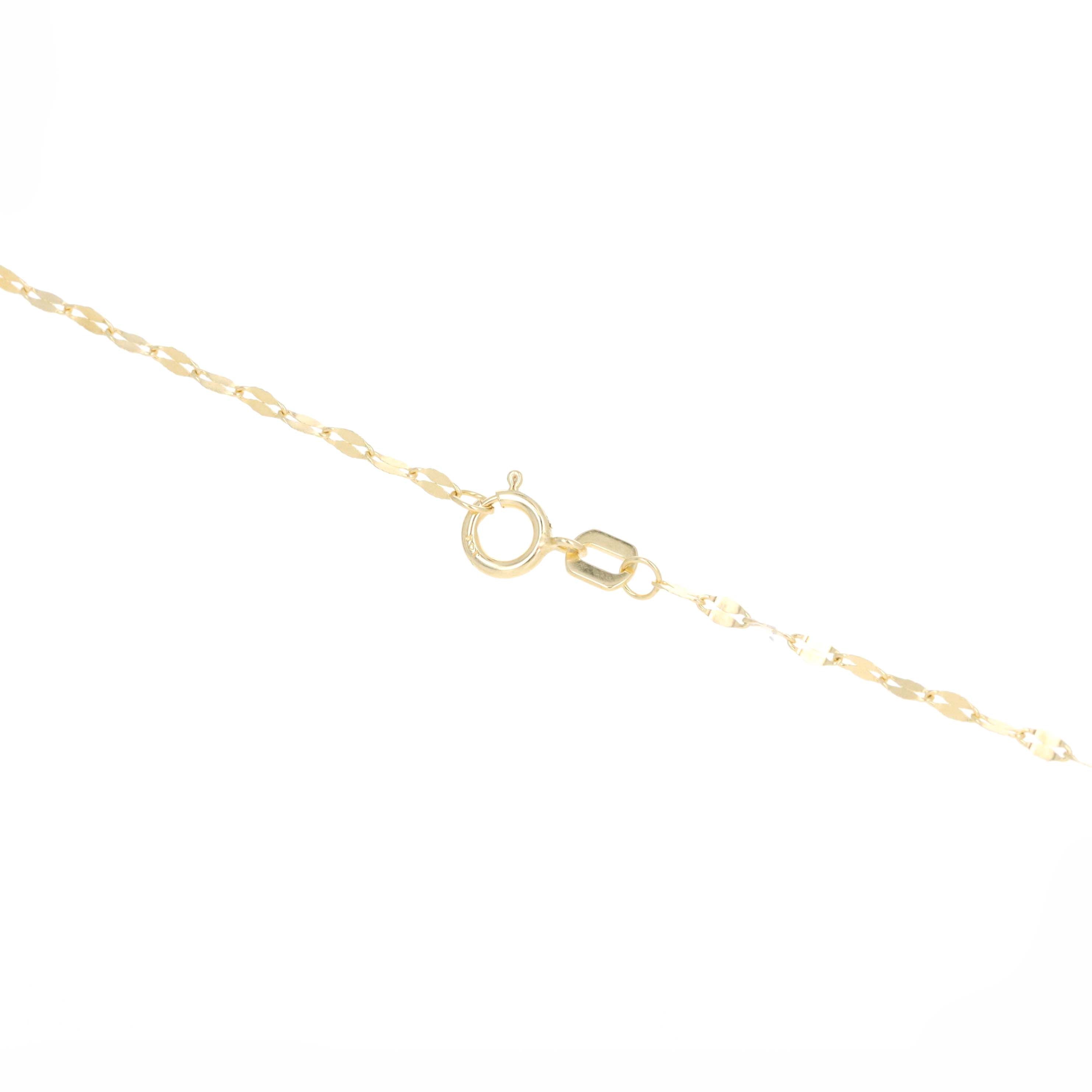 14K Yellow Gold 0.07 Carat Diamond Circle Pendant Tinsel Necklace - Queen May