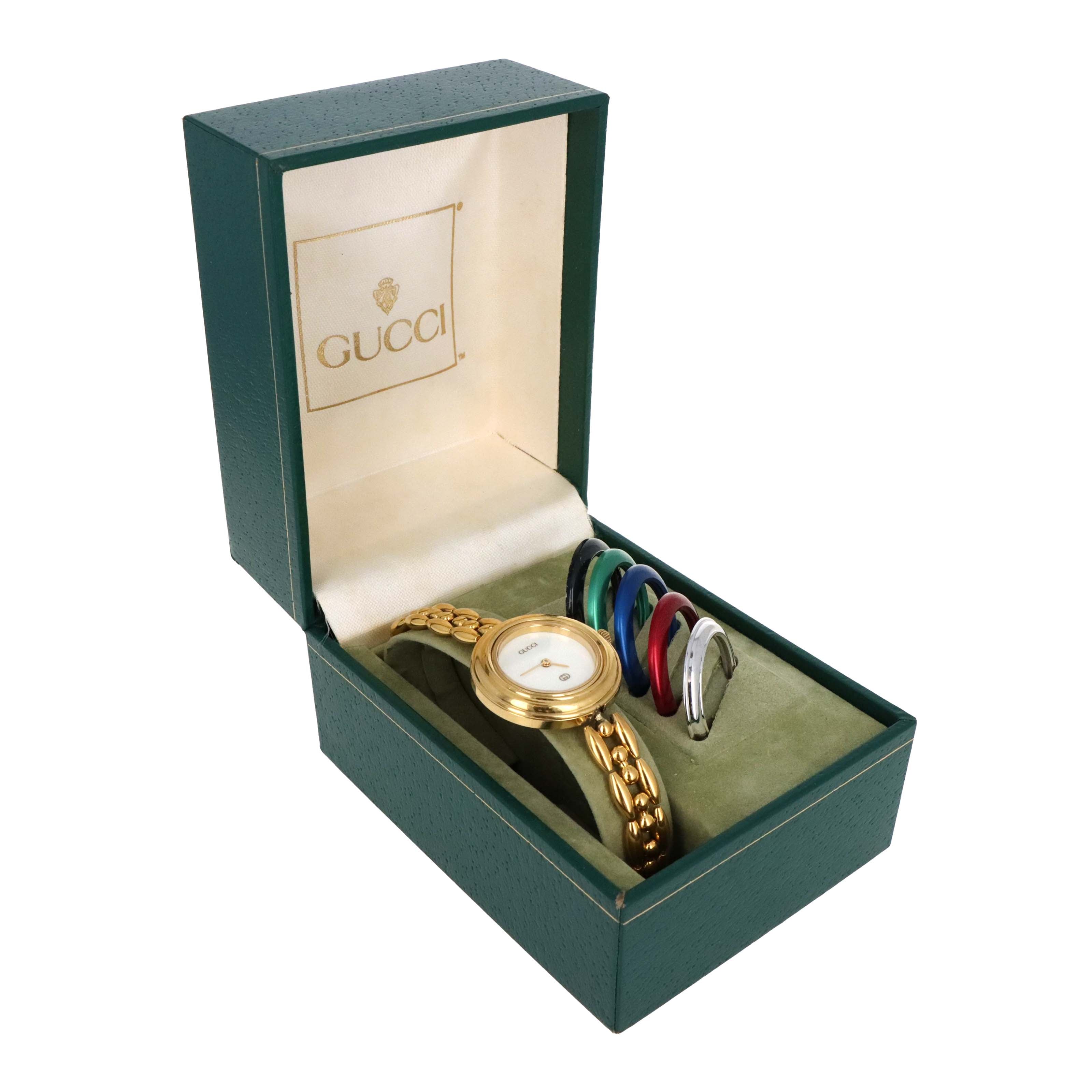 Vintage Gucci Interchangeable Bezel Link Watch - Queen May