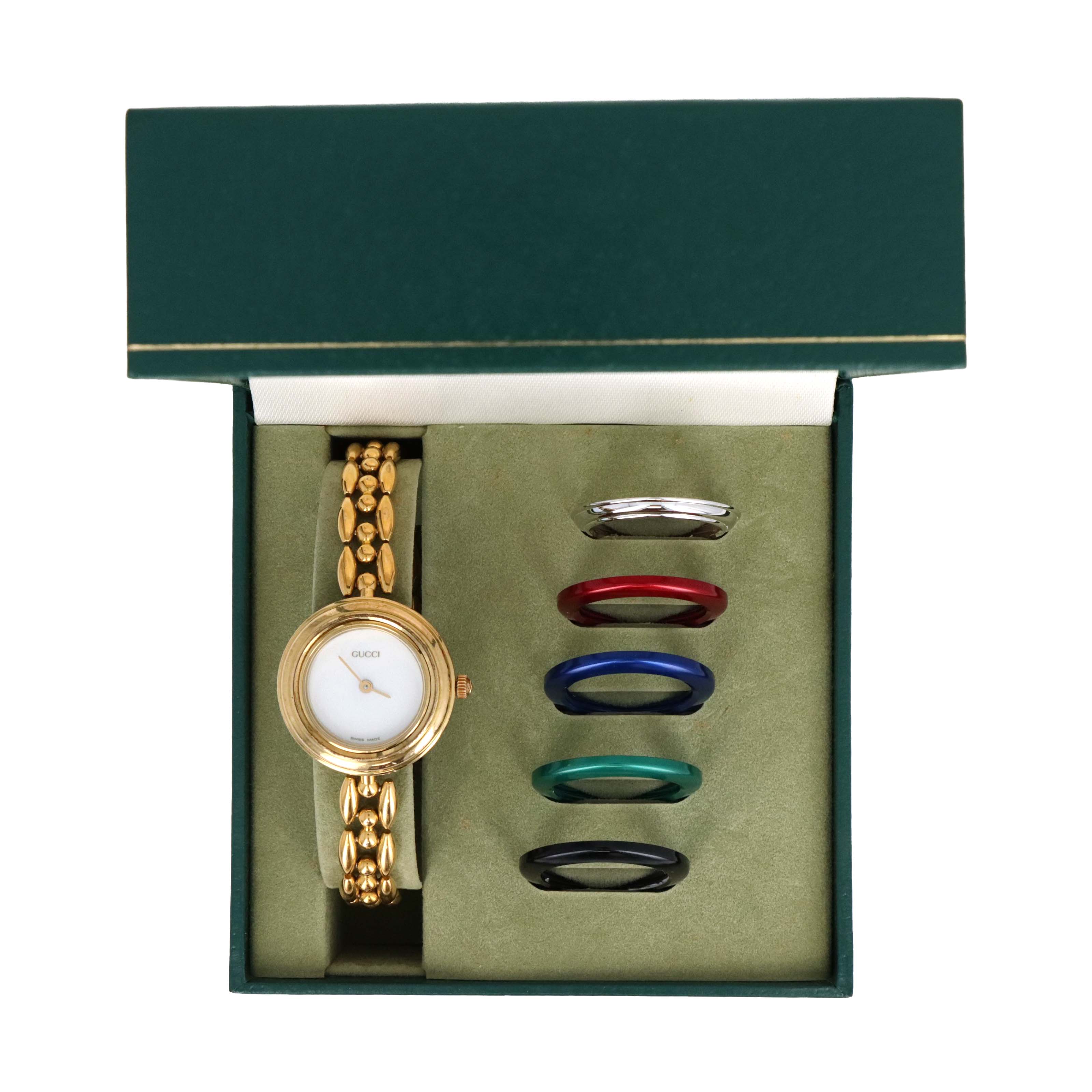 Vintage Gucci Interchangeable Bezel Watch Link Bracelet - Queen May