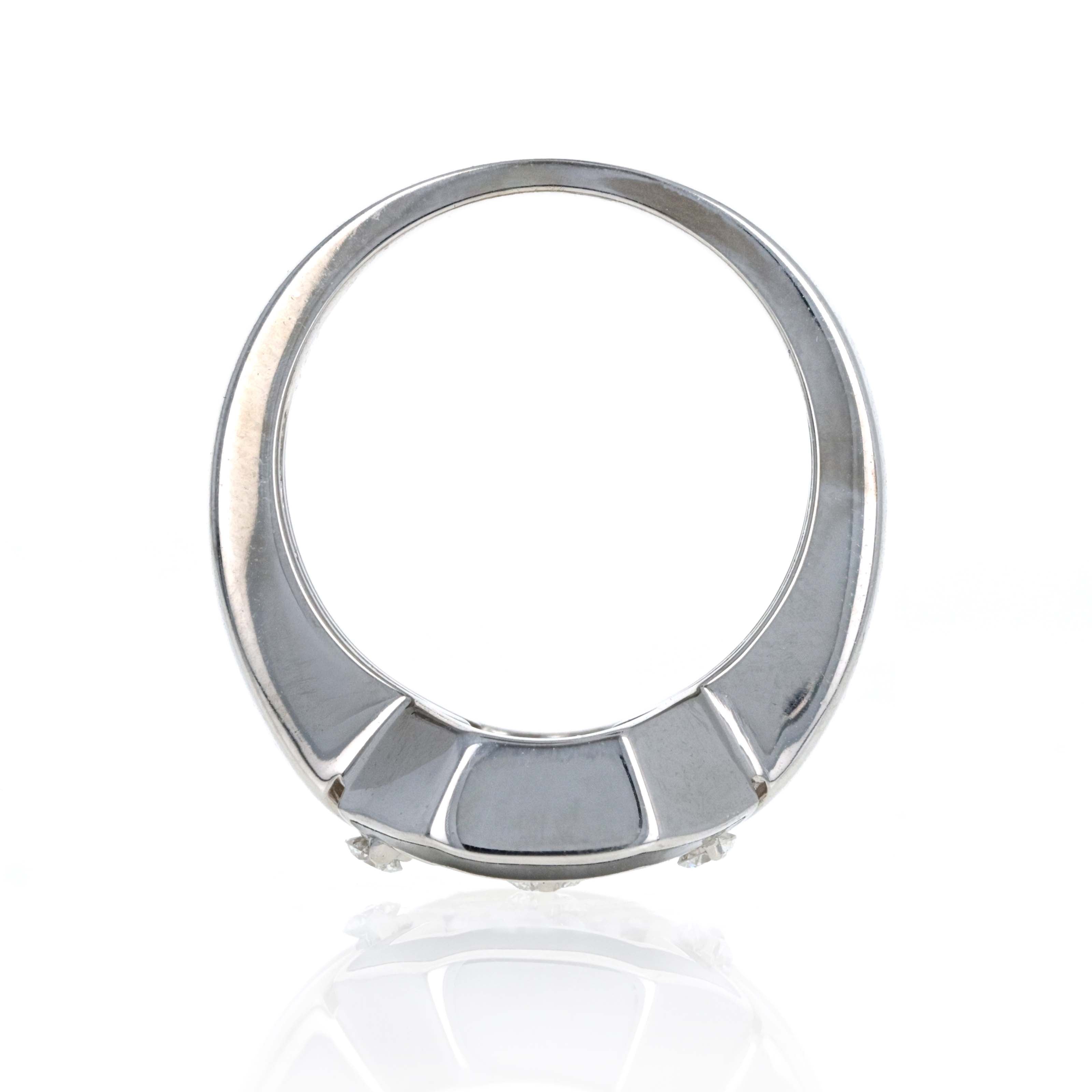 18K White Gold & Kwiat Black Enamel 0.30 Carat Round Brilliant Diamond Ring - Queen May