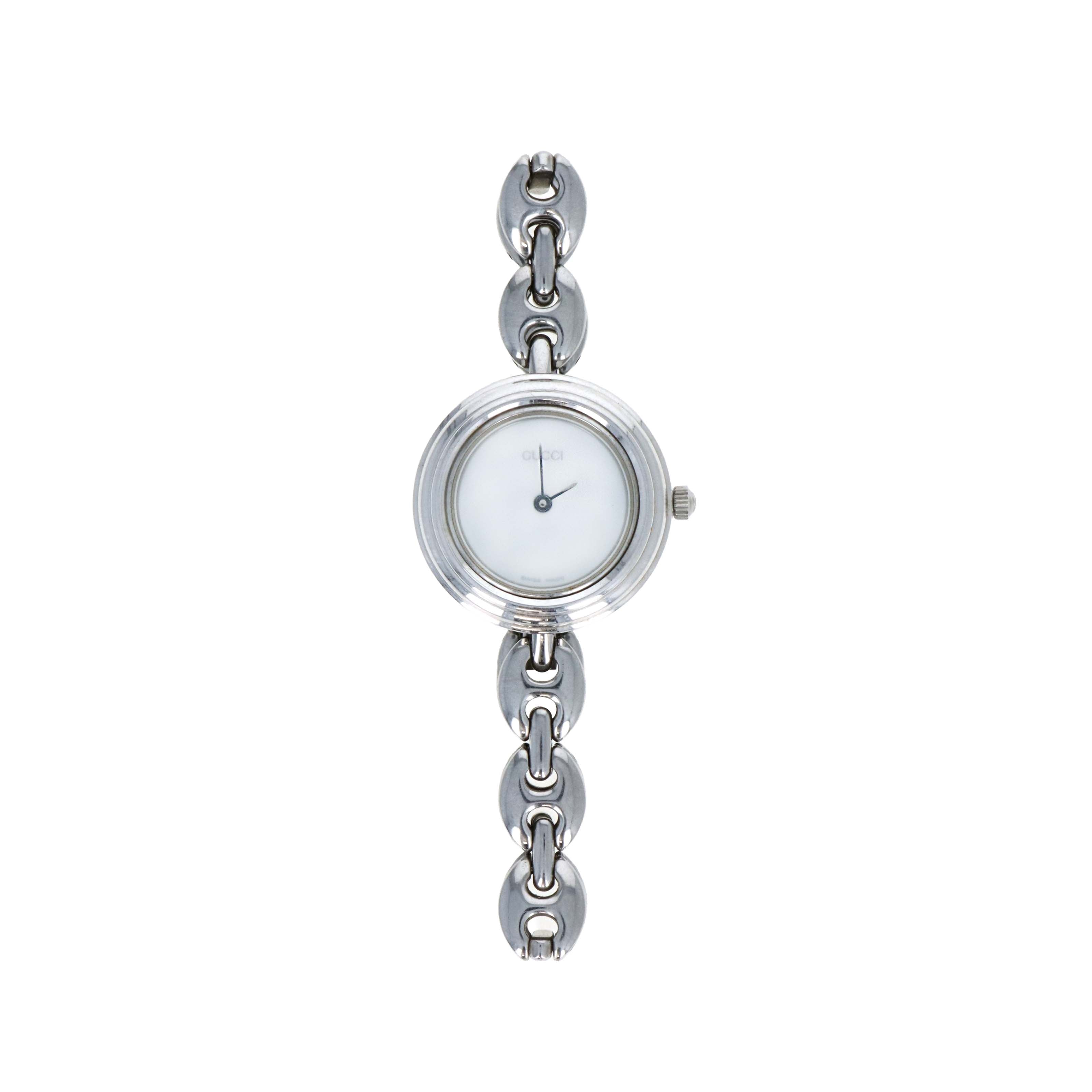 Vintage Silver Gucci Interchangeable Bezel Watch Link Bracelet - Queen May