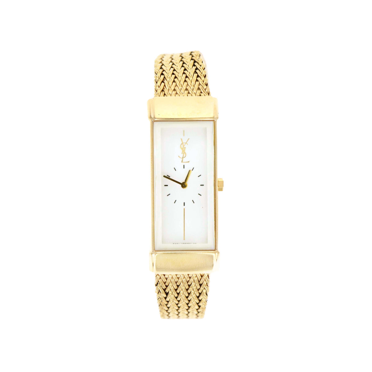 Rare Vintage Yves Saint Laurent Ladies Watch Gold Tone Mesh