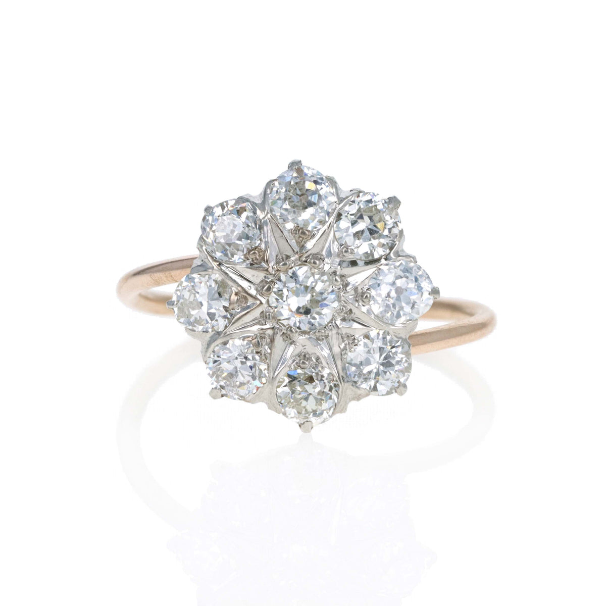 Victorian Old Mine Diamond Cluster Stick Pin Conversion Ring | QUEEN MAY