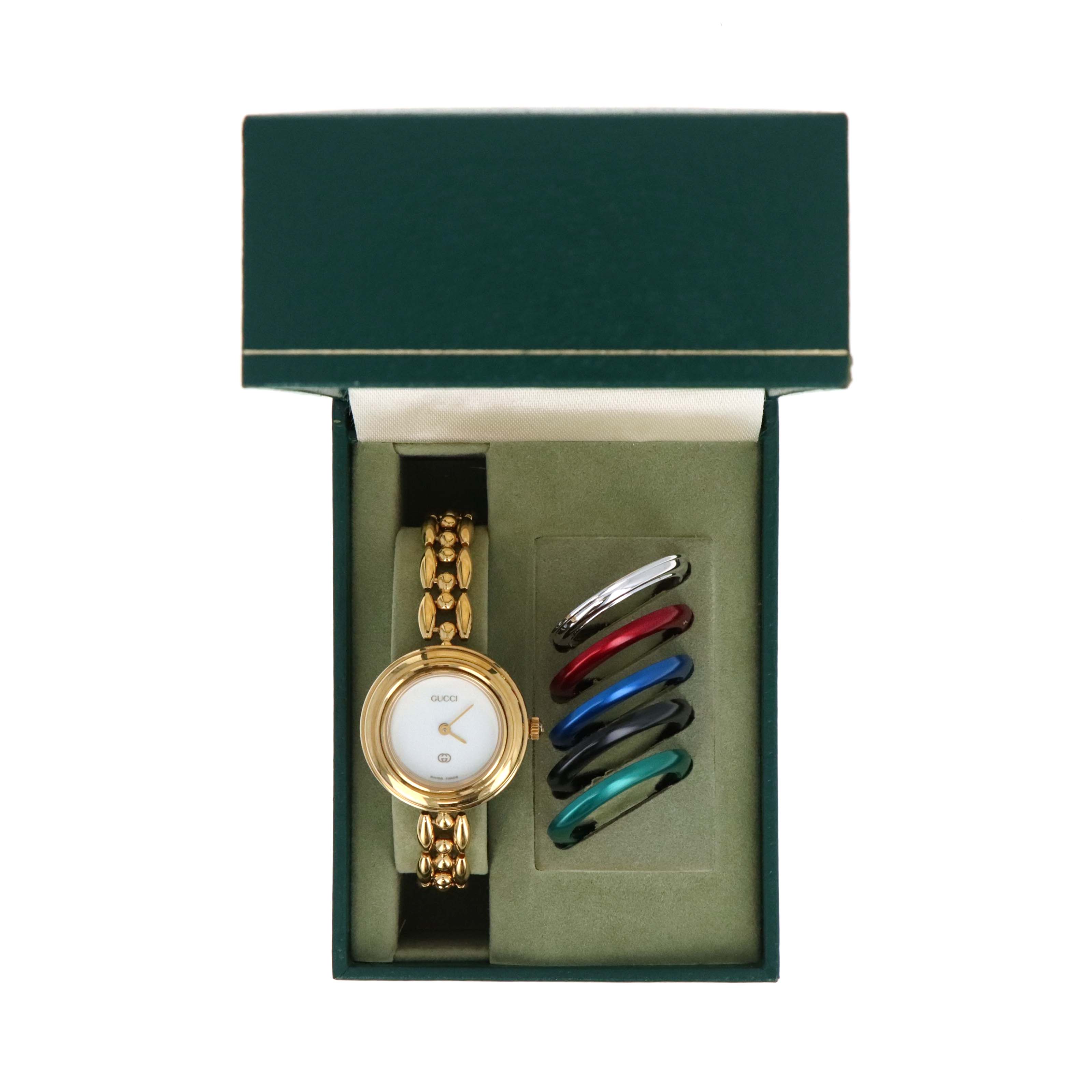 Vintage Gucci Interchangeable Bezel Watch Link Bracelet - Queen May