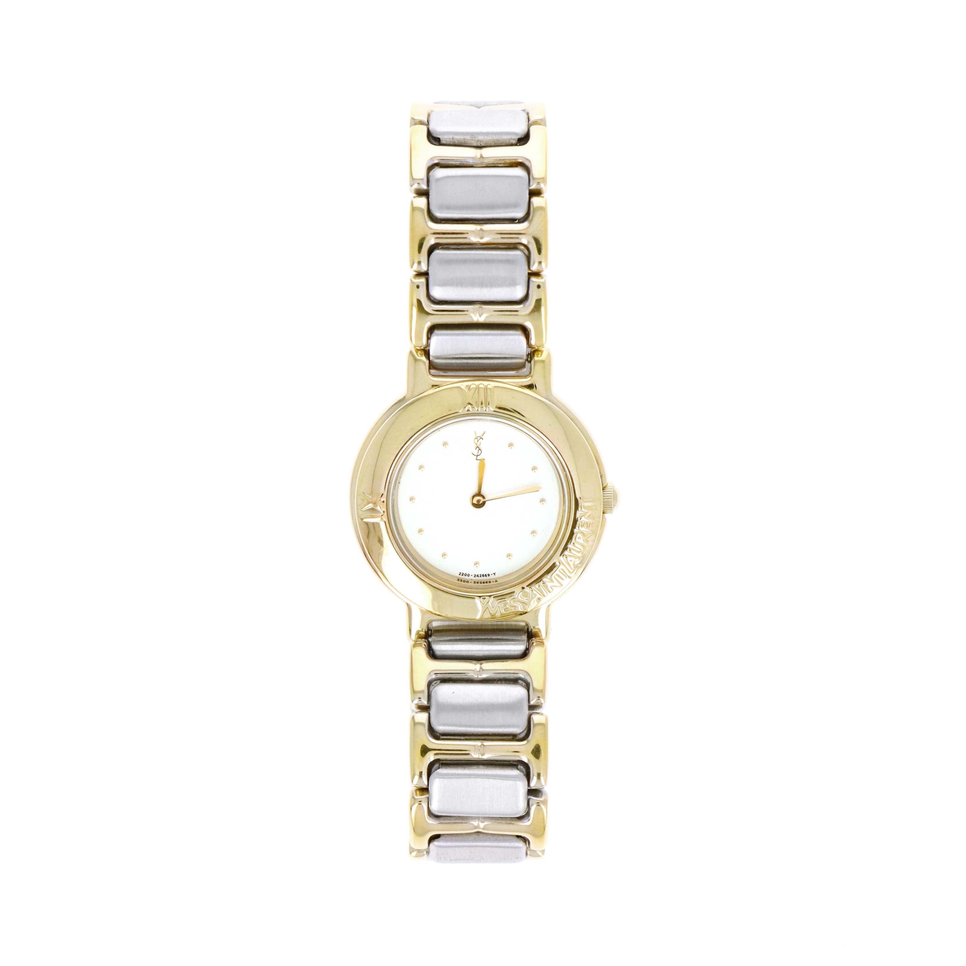 Vintage Yves Saint Laurent Two-Tone Ladies Watch Cream Dial - Queen May