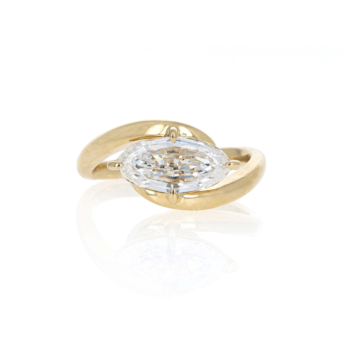 Lab Grown 2.05 Carat Dutch Marquise Diamond East West Engagement Ring ...
