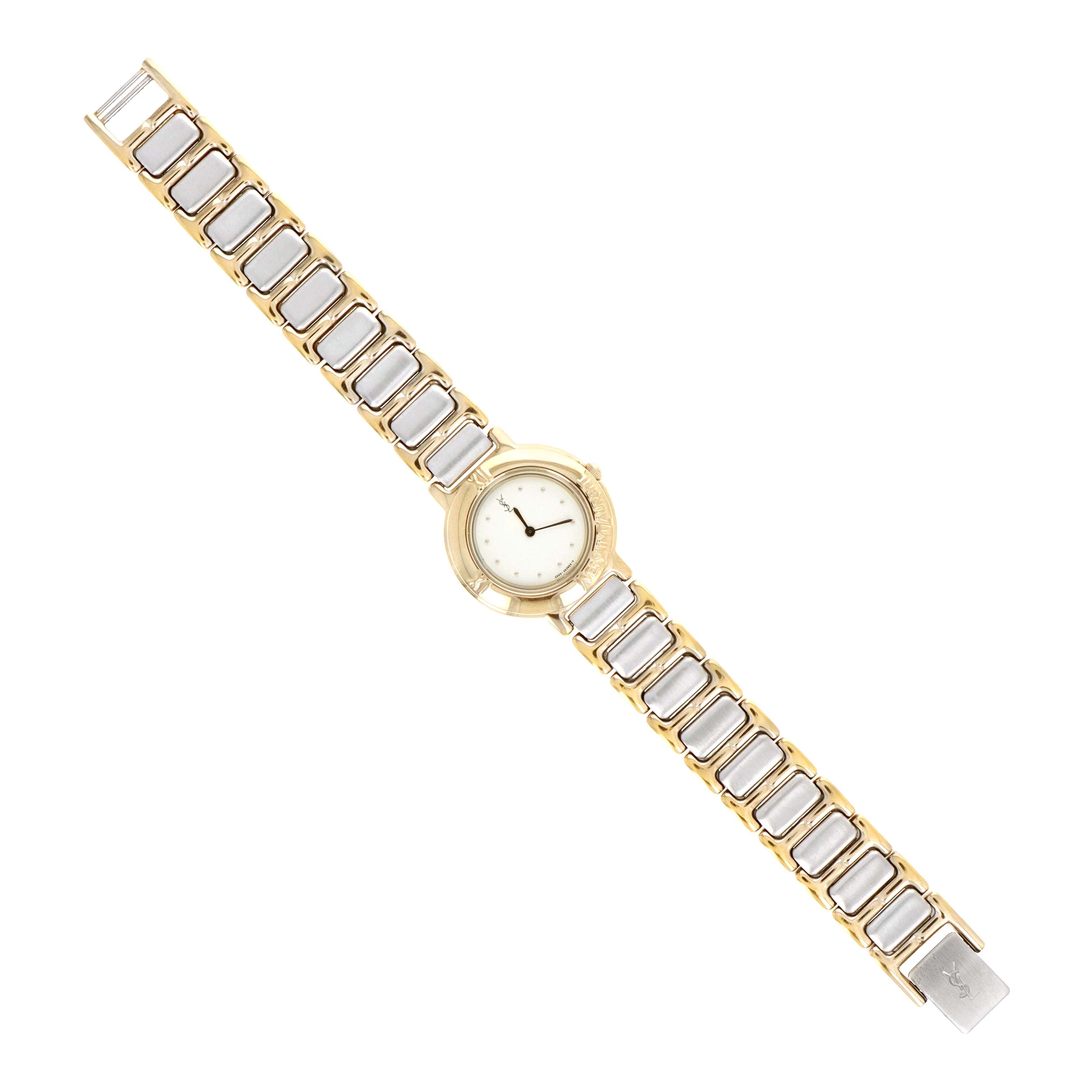 Yves Saint Laurent Two Tone Cream Dial Ladies Watch - Queen May