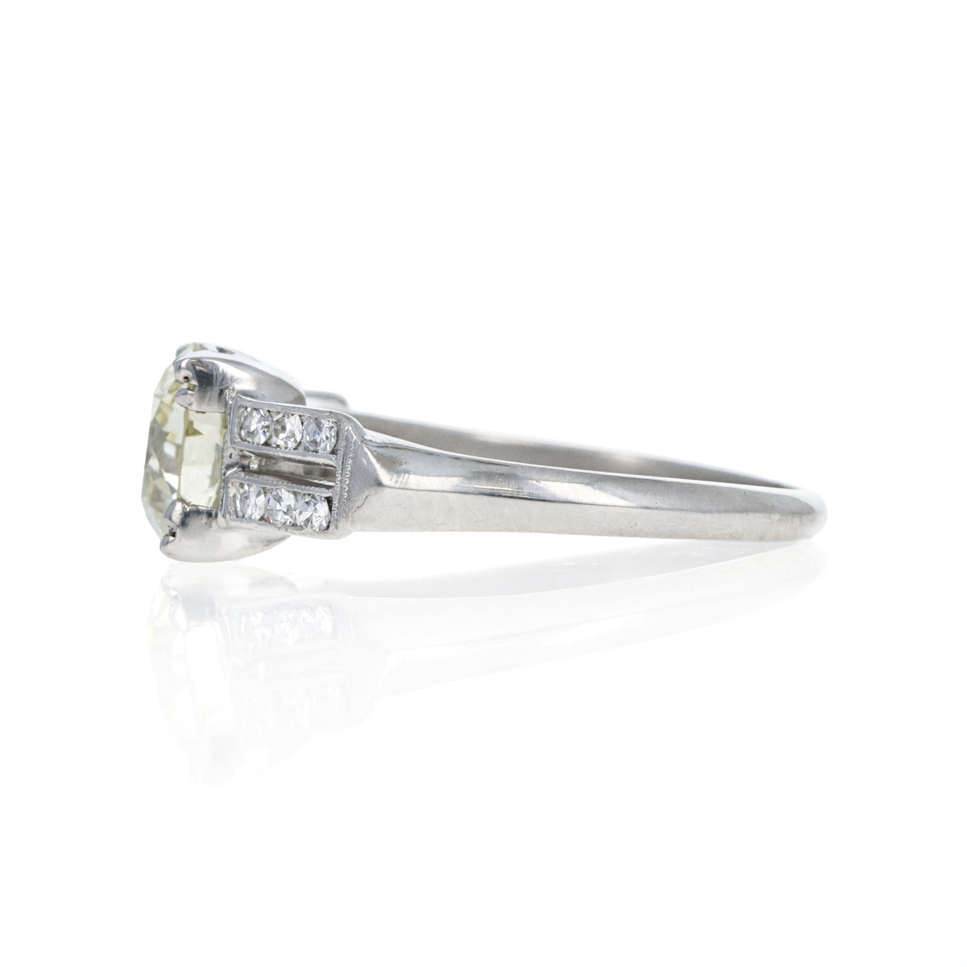 Platinum Art Deco 1.23 Carat Old European Cut Diamond Ring - Queen May