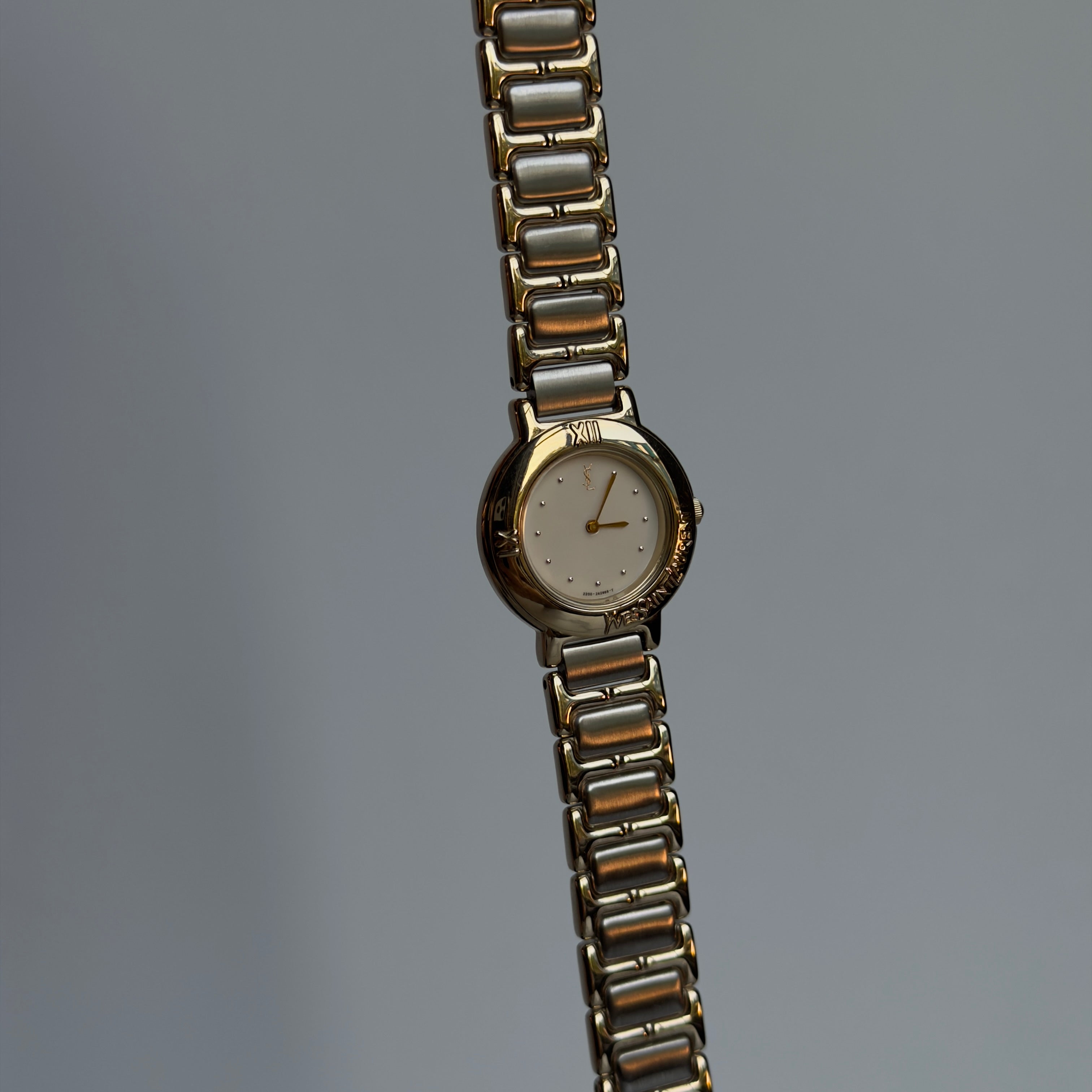 Yves Saint Laurent Two Tone Cream Dial Ladies Watch