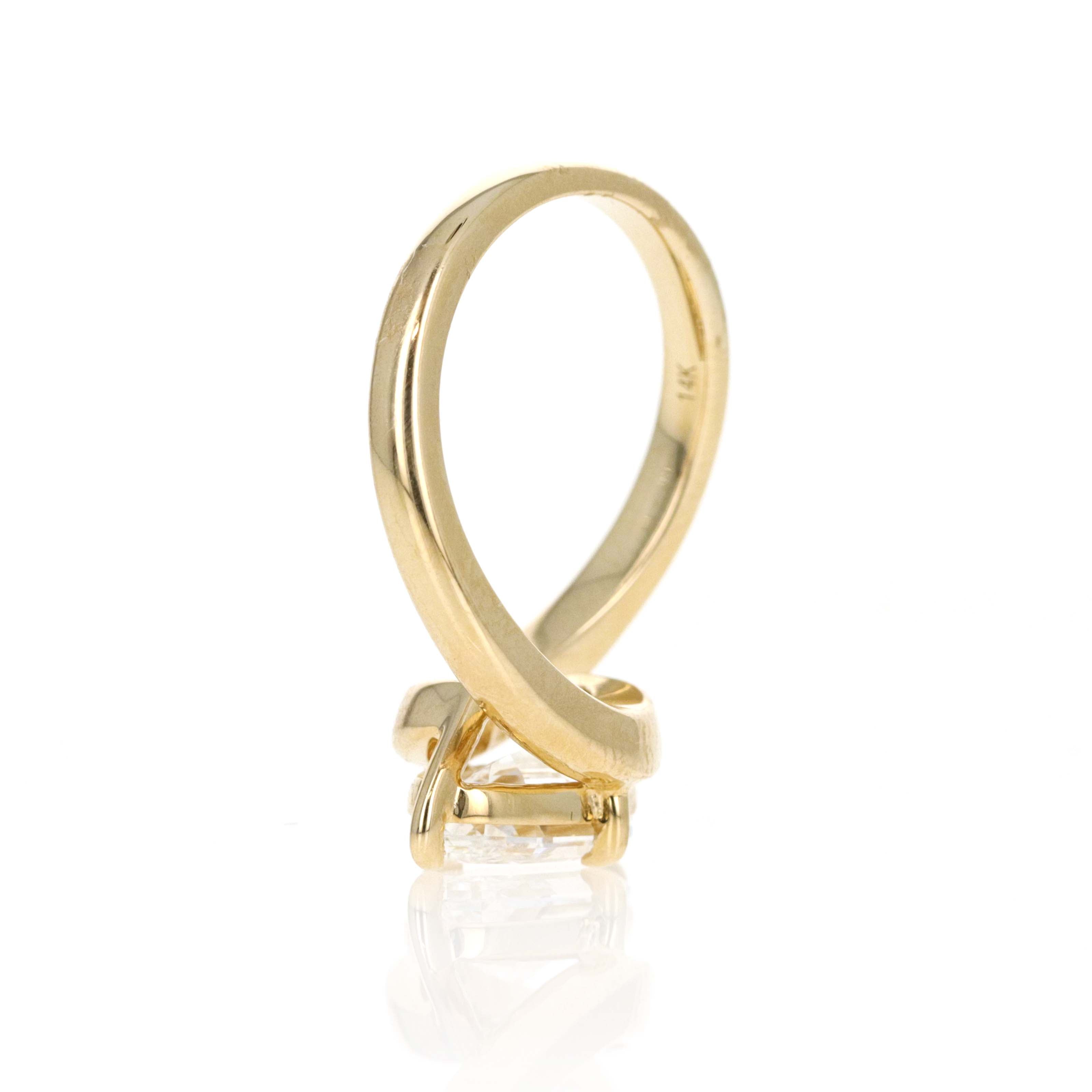 Lab Grown 2.05 Carat Dutch Marquise Diamond East West Engagement Ring 14K Yellow Gold - Queen May