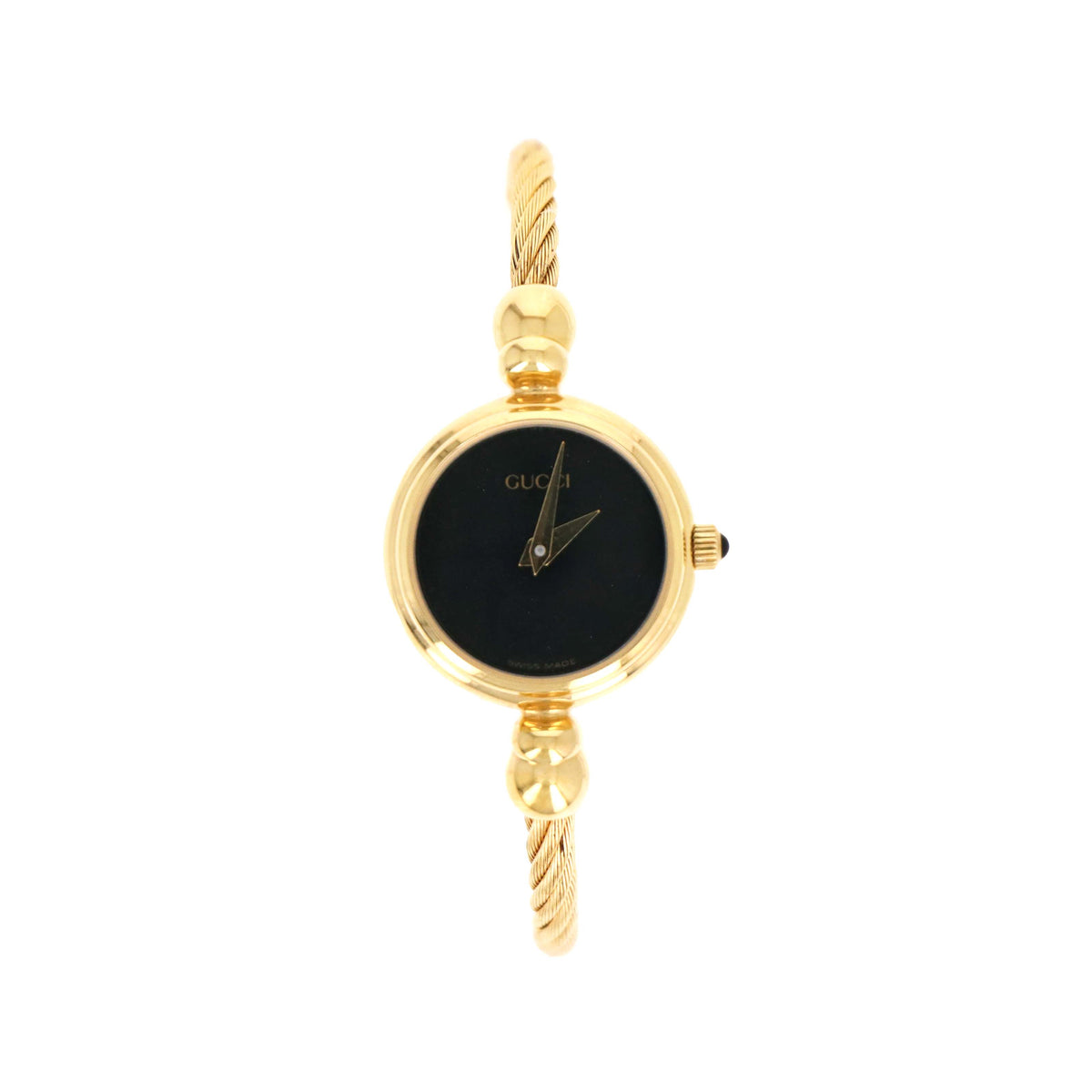 Gucci 20mm Black Dial Rope Bangle Watch - Queen May