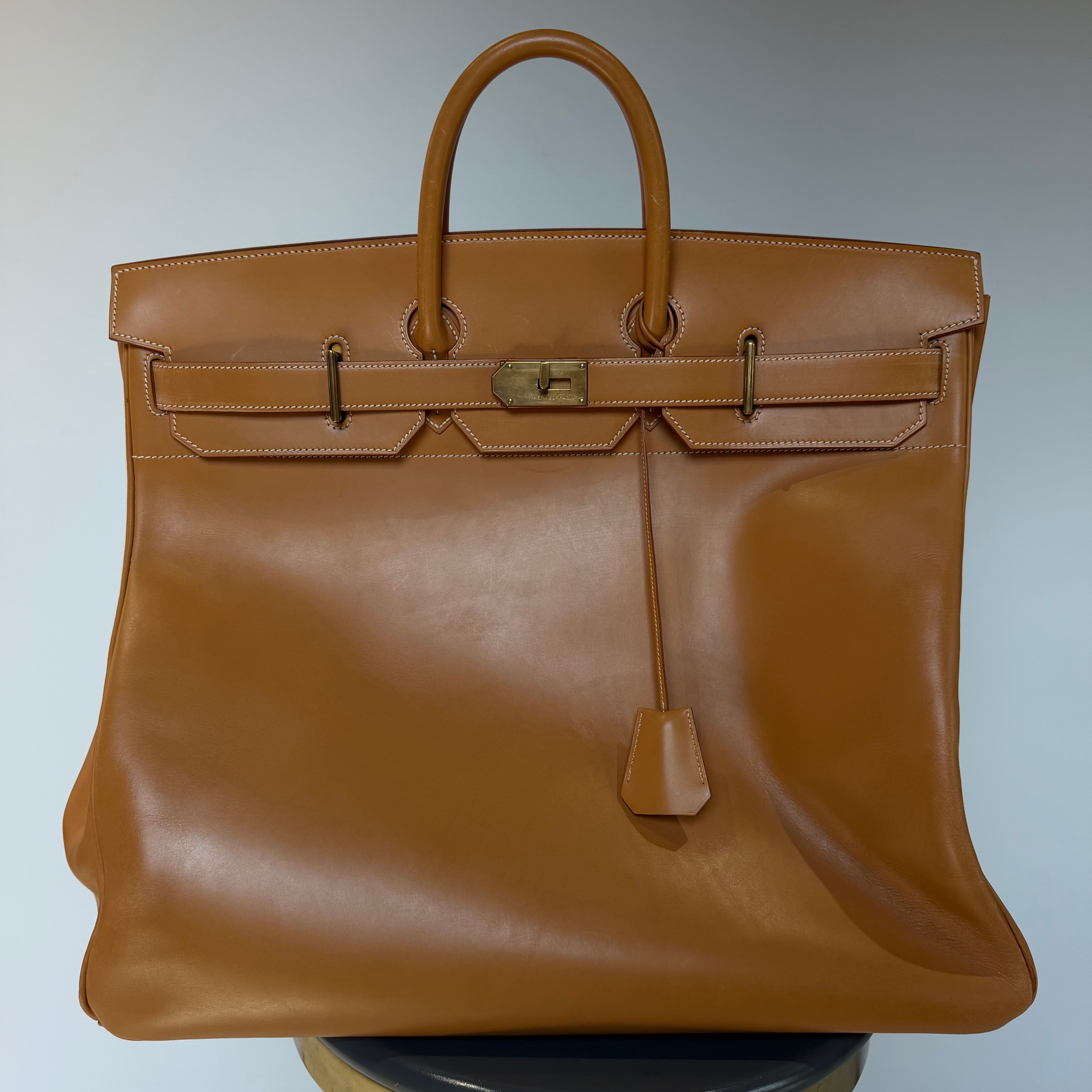 Hermes Haut A Courroies HAC 50 Birkin Vache Nautural Gold Hardware 1998