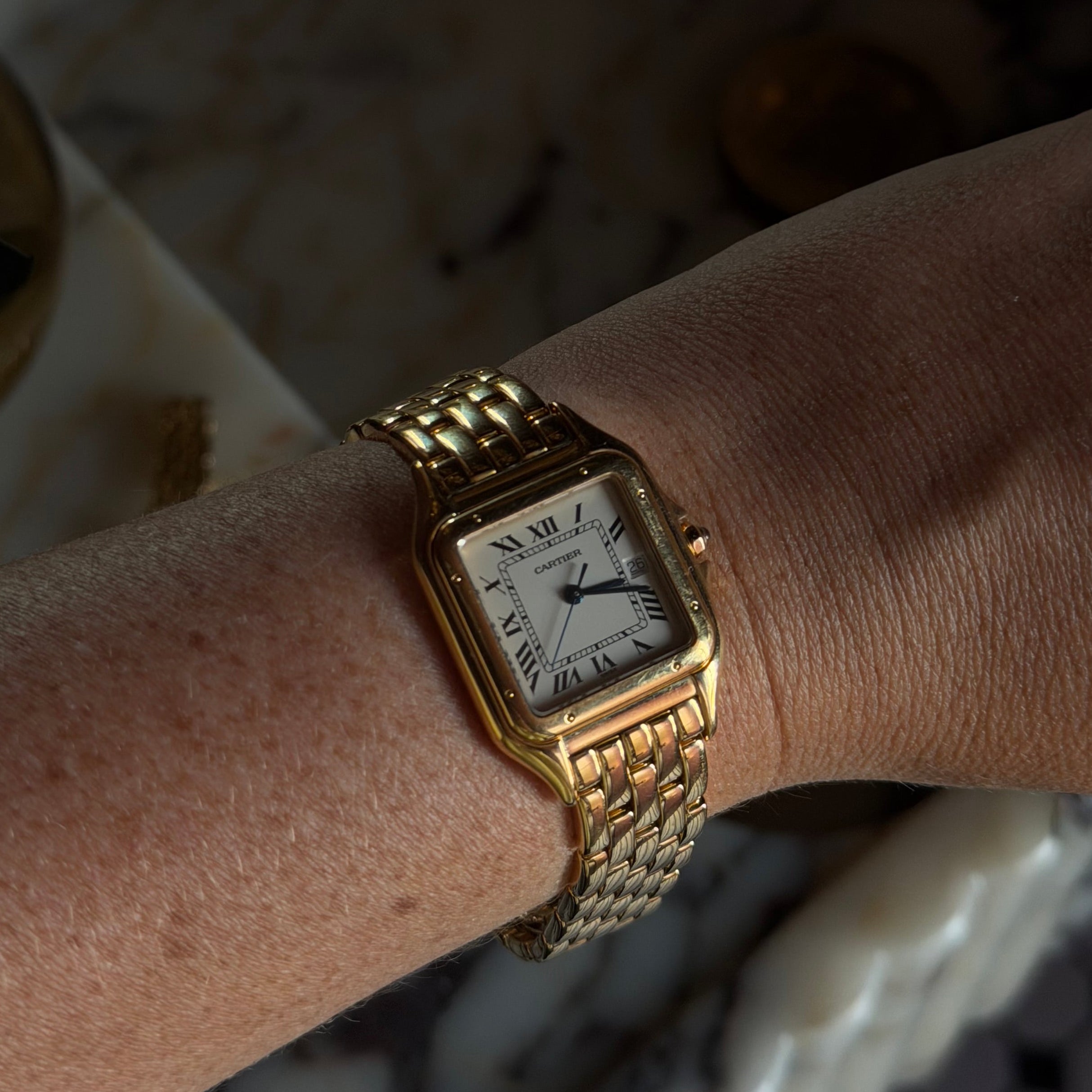 Cartier Panthere 18K Yellow Gold Midsize Ladies Watch 27MM Reference 883968