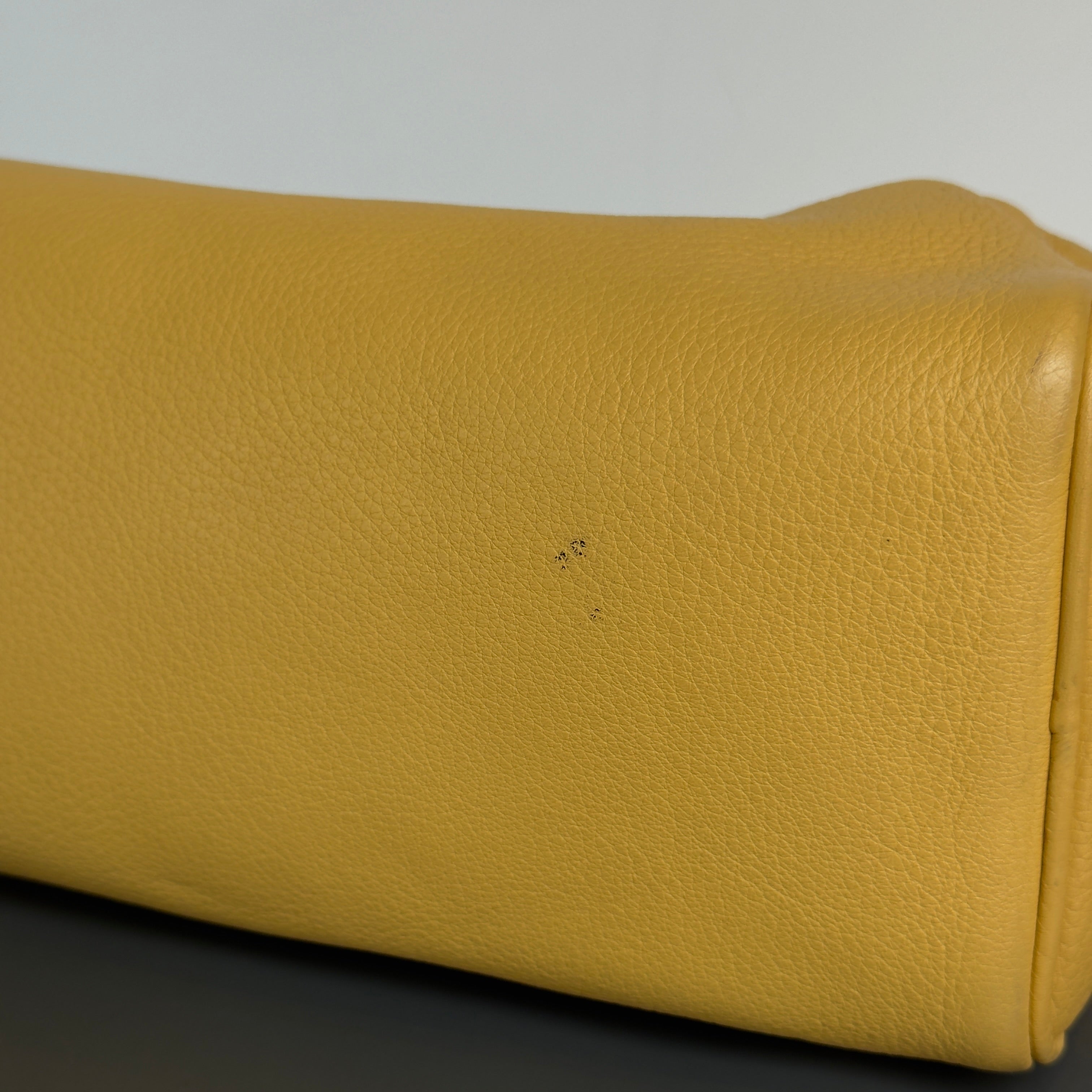 Prada Yellow Pebble Leather Shoulder Bag