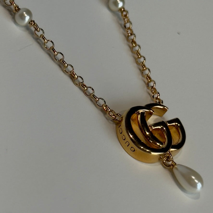 Gucci Pearl Double G Marmont Necklace - Queen May