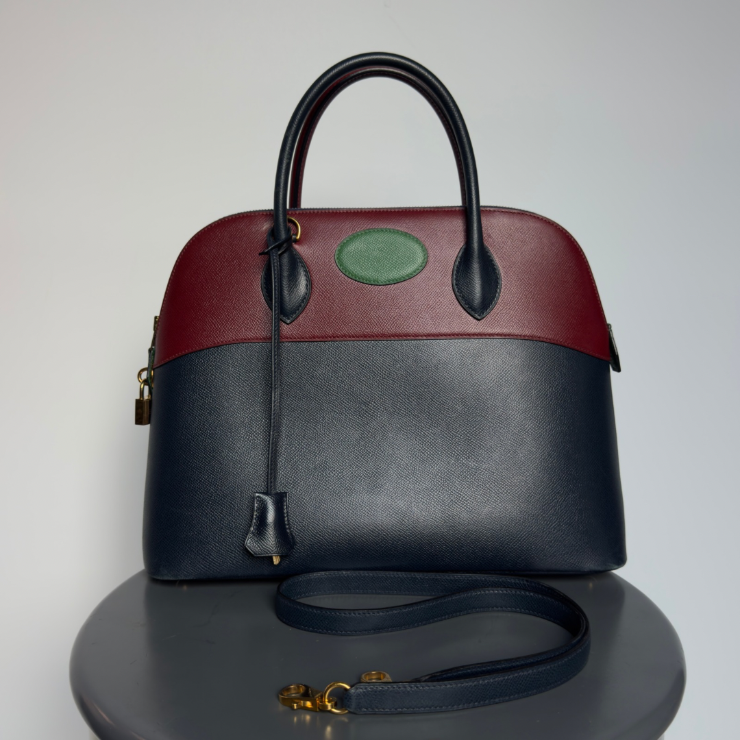Rare Vintage Hermes TriColor Bolide 35 Circa 1996 - Queen May