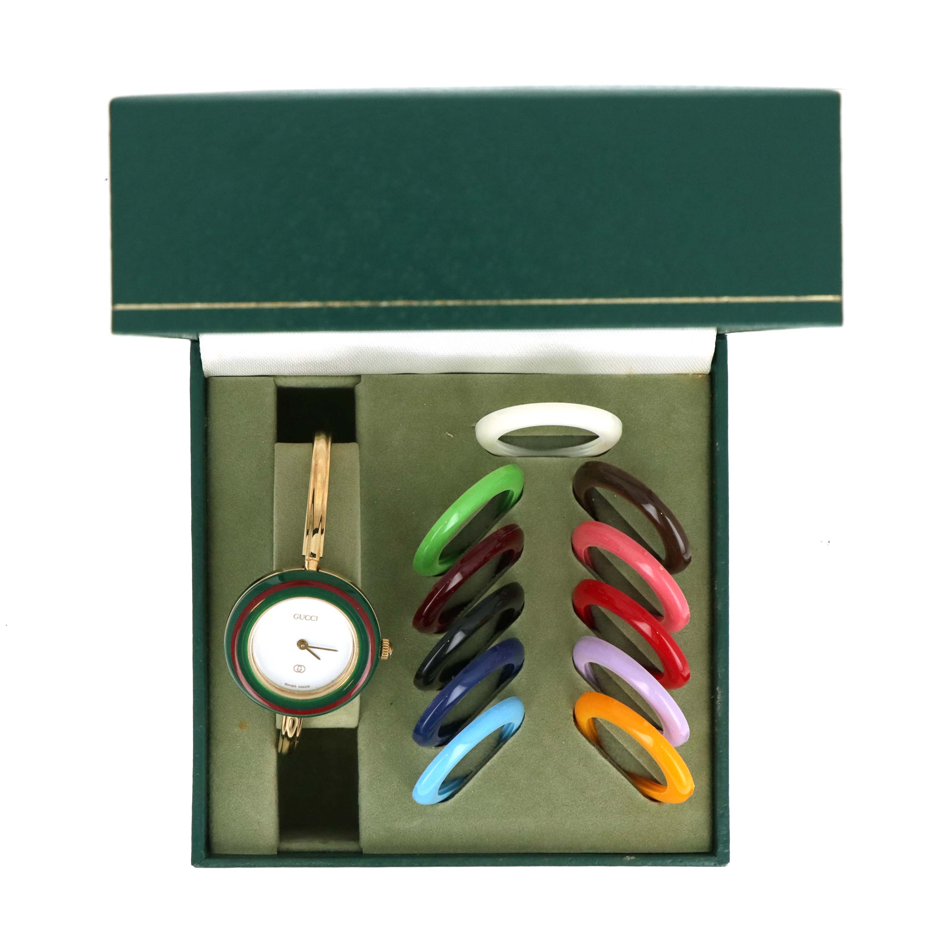 Vintage Gucci Interchangeable Bezel Bangle Watch