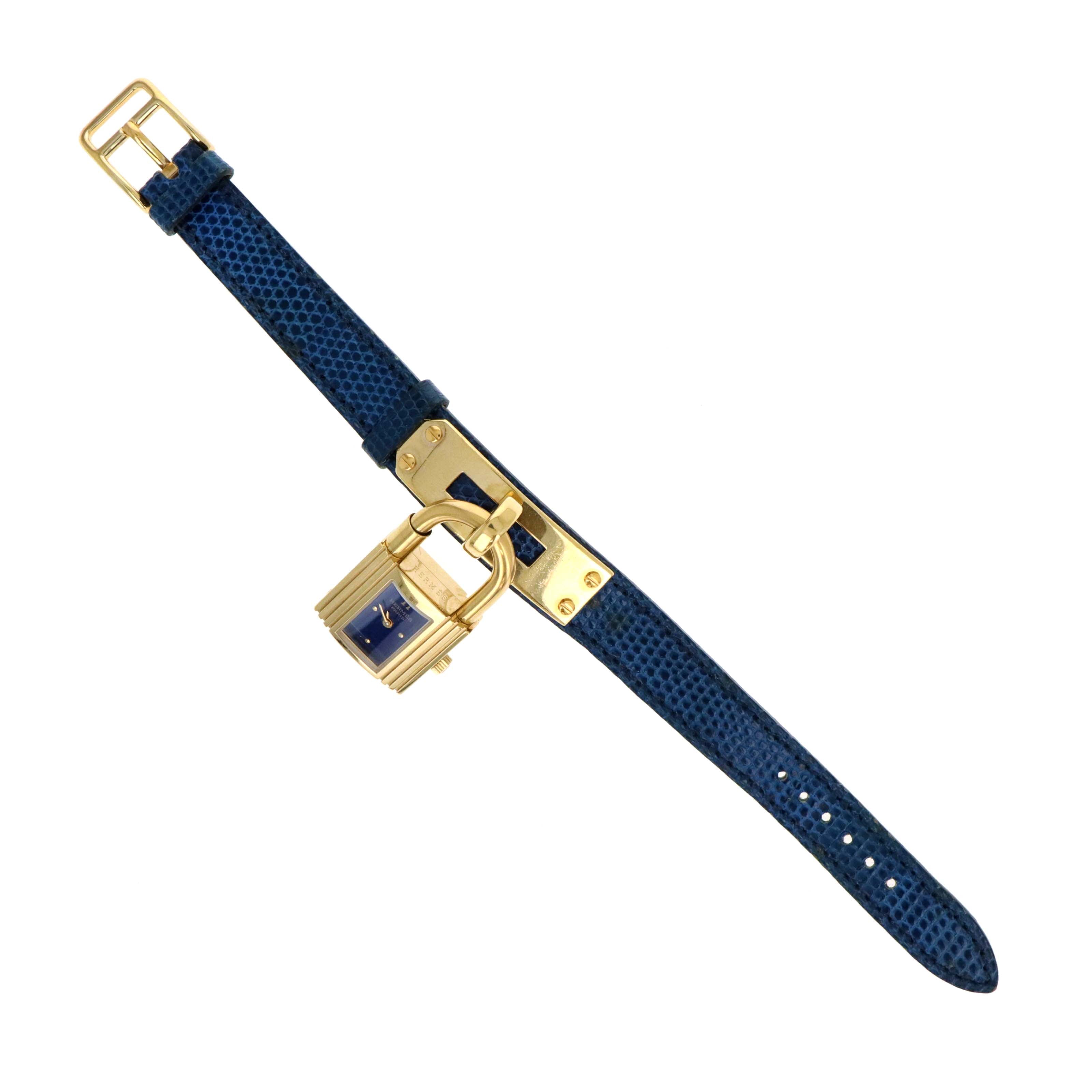 Hermes Kelly Watch Blue Lizard Strap - Queen May