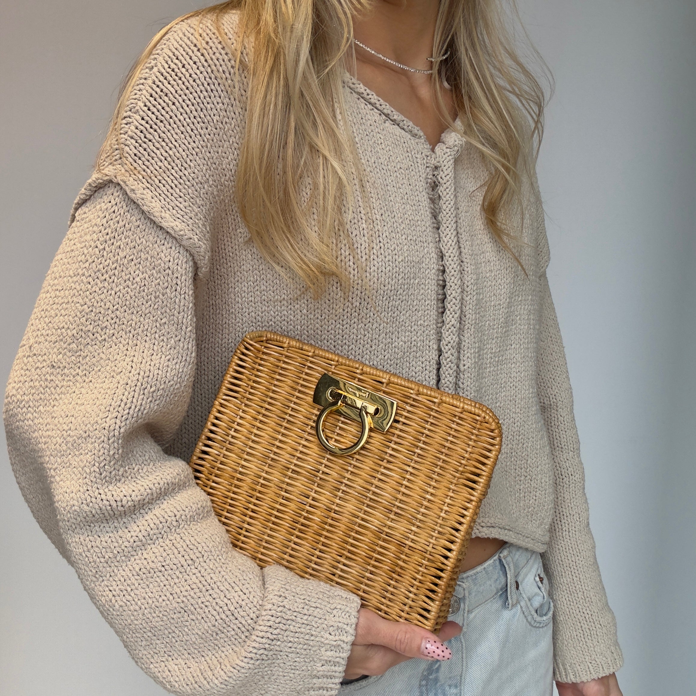 Salvatore Ferragamo Wicker Gancini Bag