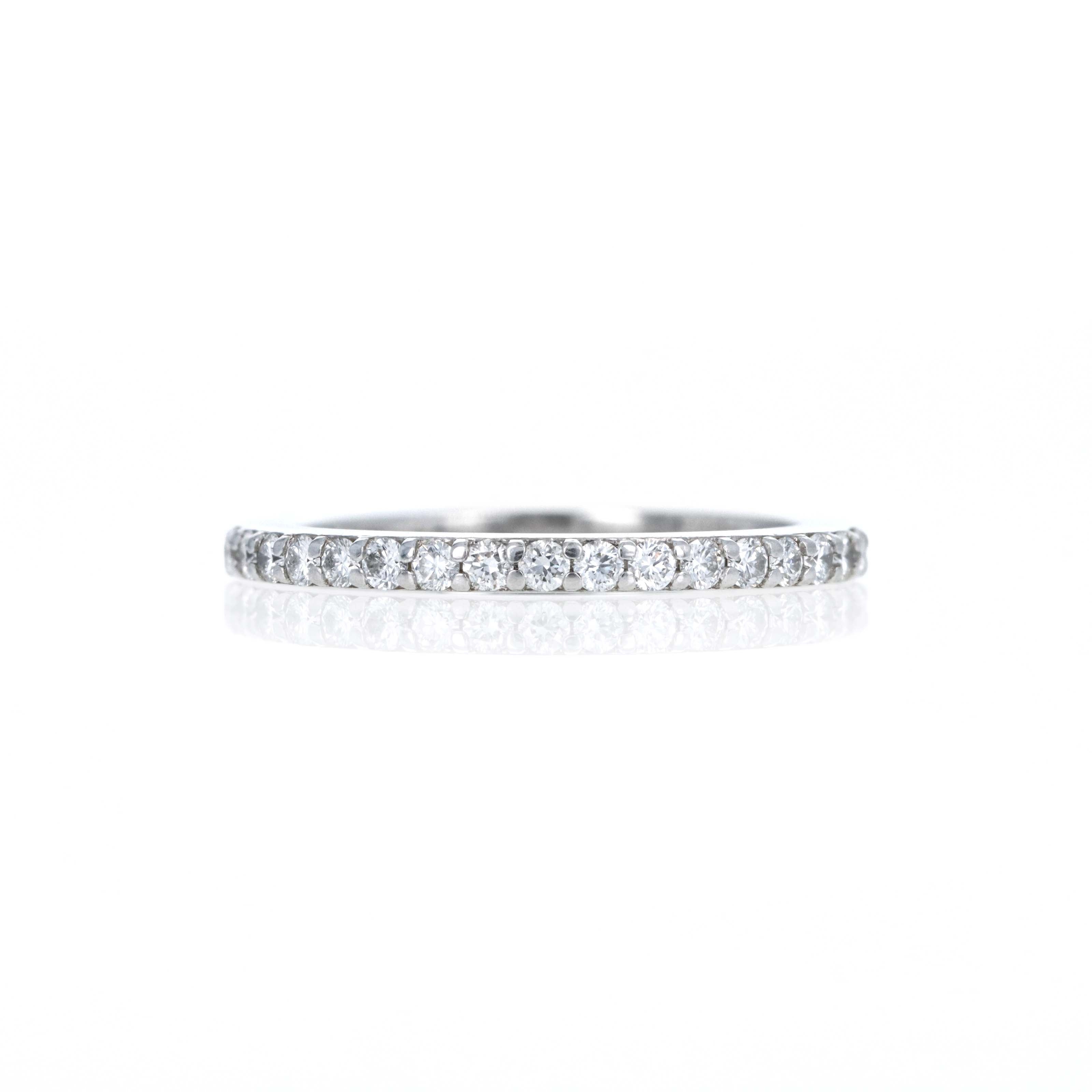14K White Gold 0.17 Carat Diamond Half Eternity Band - Queen May