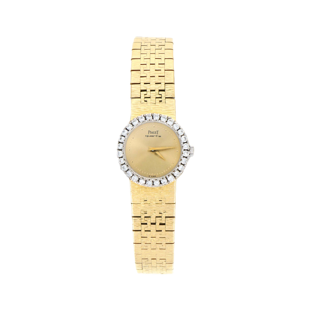 Vintage Piaget Dancer Ladies 18k Yellow Gold Diamond Bezel Quartz Movement Watch Reference 8226A6