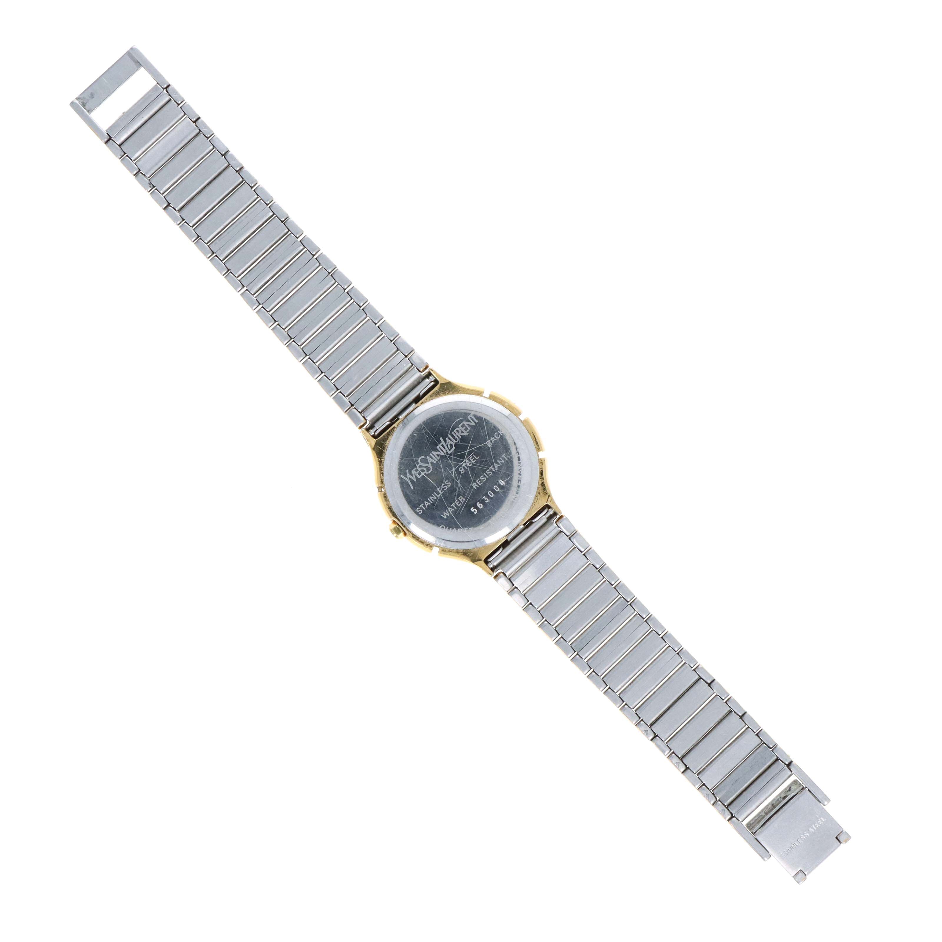 Vintage Yves St Laurent Round Dial Two Tone Watch - Queen May