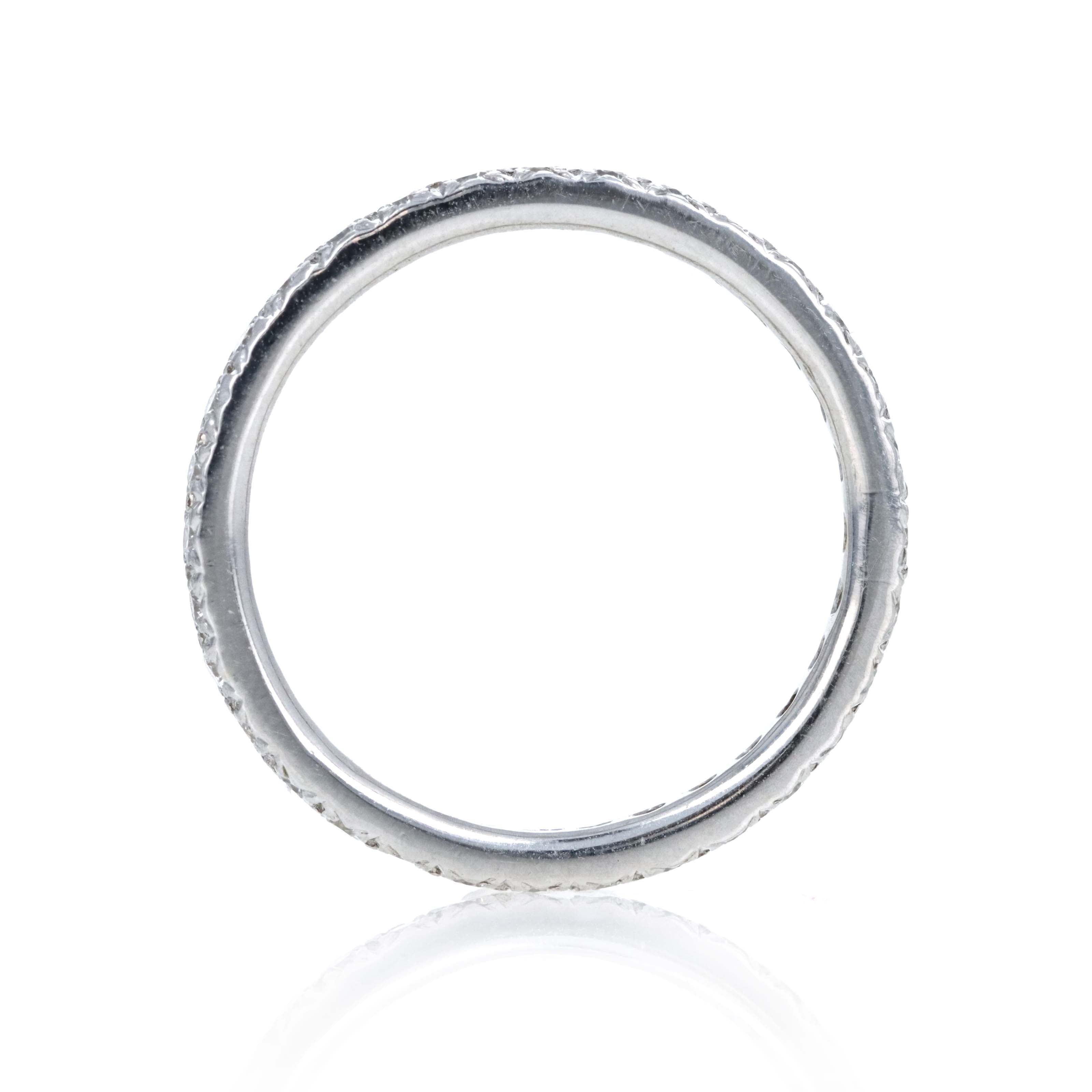 14K White Gold 0.32 Carat Diamond Full Eternity Band - Queen May